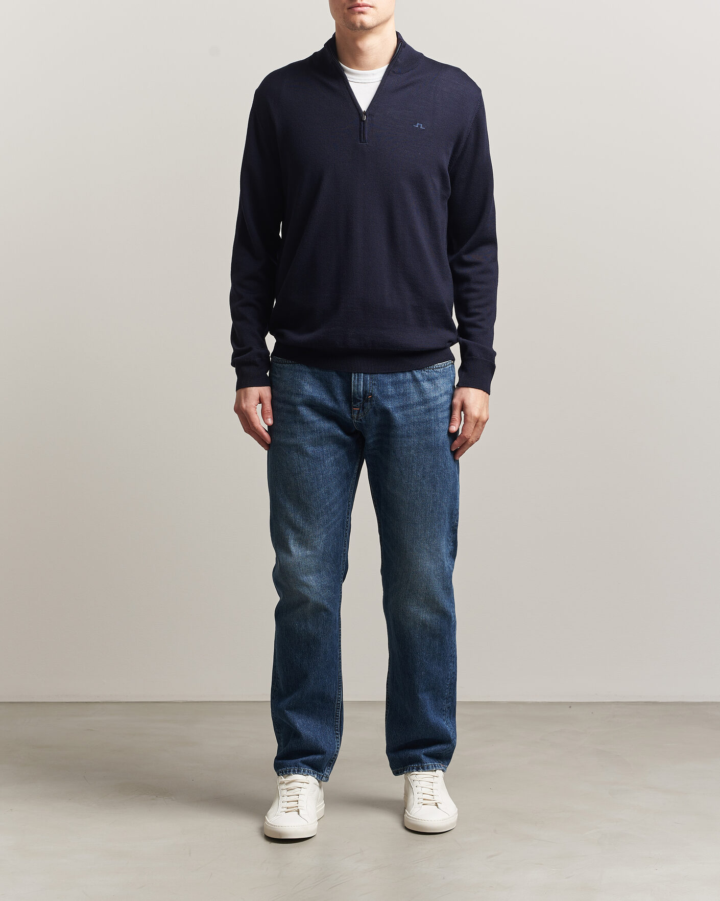 Mies | Puserot | J.Lindeberg | Kiyan Merino Half Zip JL Navy