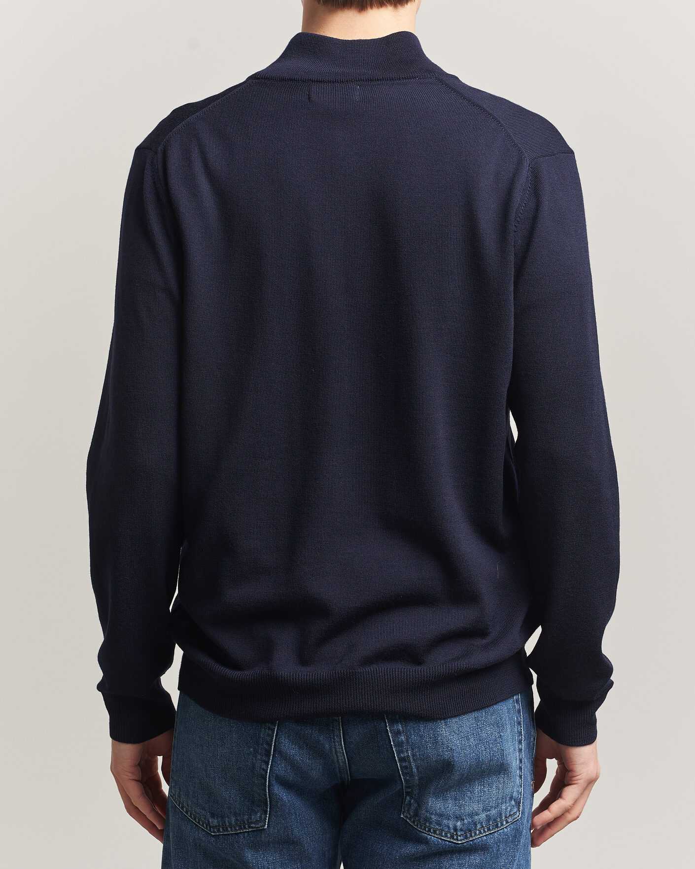 Mies | Puserot | J.Lindeberg | Kiyan Merino Half Zip JL Navy