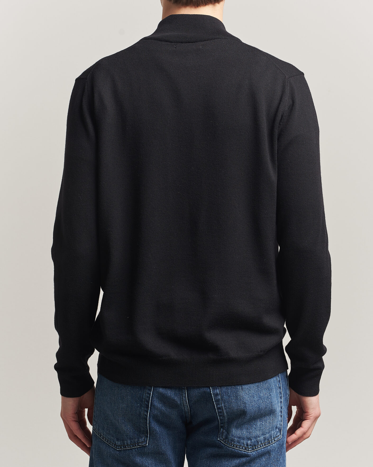 Mies | Puserot | J.Lindeberg | Kiyan Merino Half Zip Black
