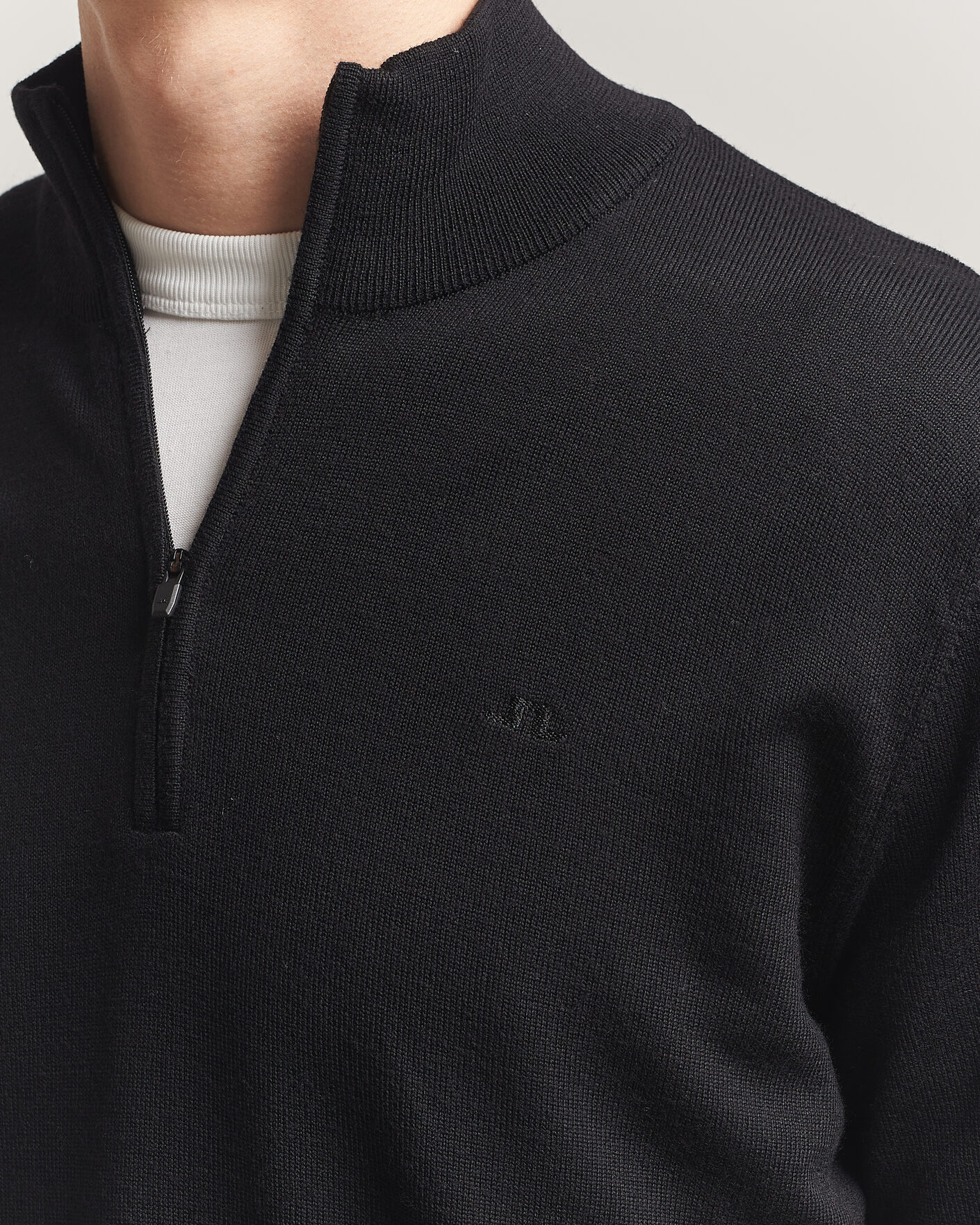 Mies | Puserot | J.Lindeberg | Kiyan Merino Half Zip Black