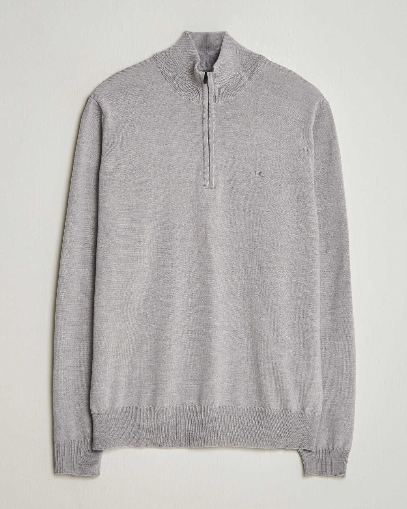 Mies | Puserot | J.Lindeberg | Kiyan Merino Half Zip Light Grey Melange