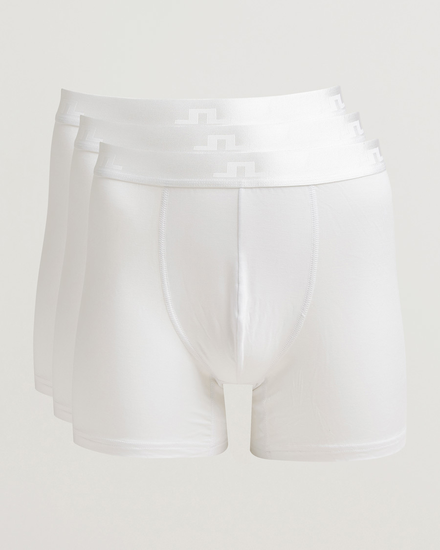 Mies | Alusvaatteet | J.Lindeberg | 3-Pack Bridge Lyocell Boxer White