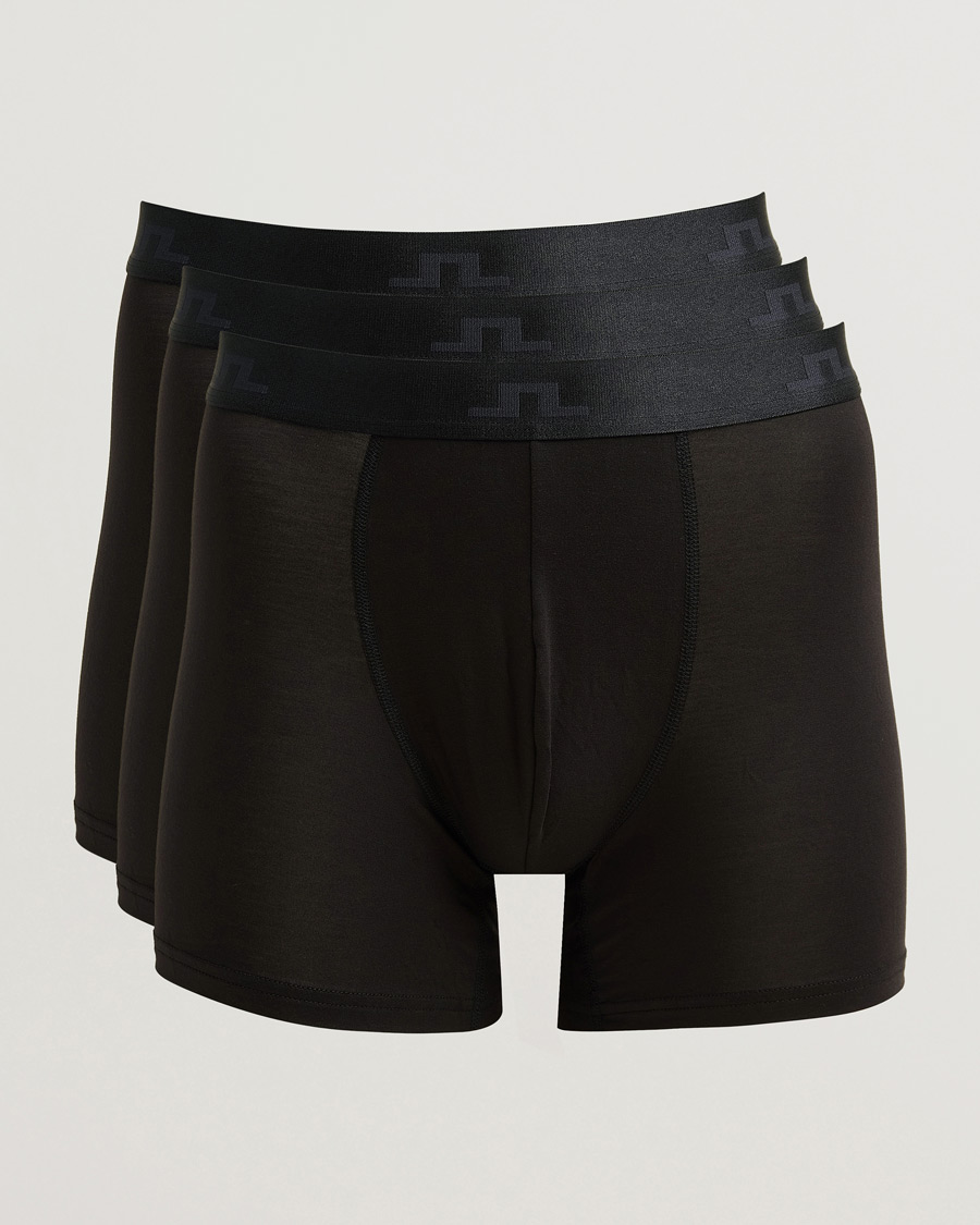 Mies | Alusvaatteet | J.Lindeberg | 3-Pack Bridge Lyocell Boxer Black