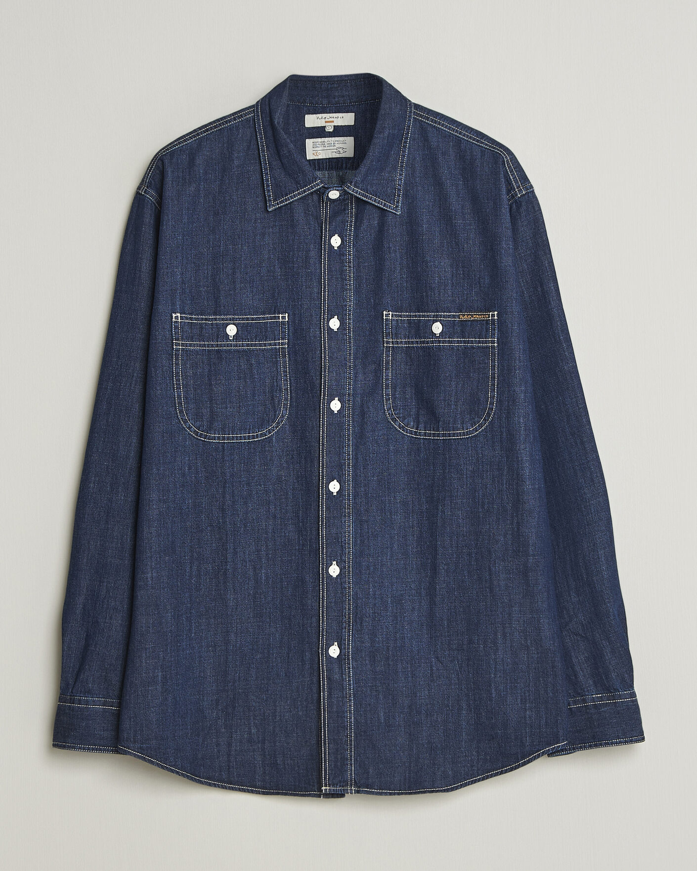 Mies | Kauluspaidat | Nudie Jeans | Julian Denim Shirt Rinsed