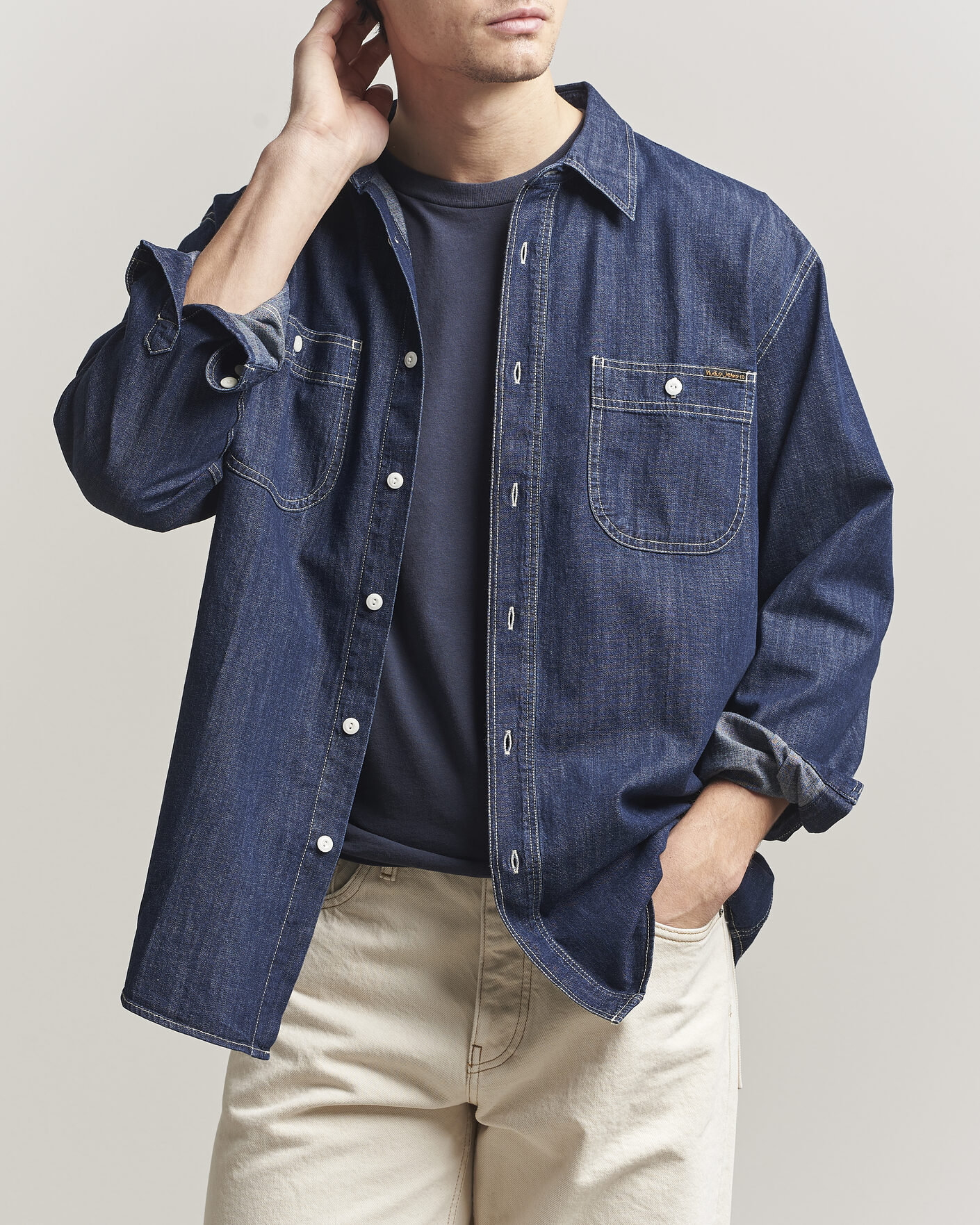 Mies | Kauluspaidat | Nudie Jeans | Julian Denim Shirt Rinsed