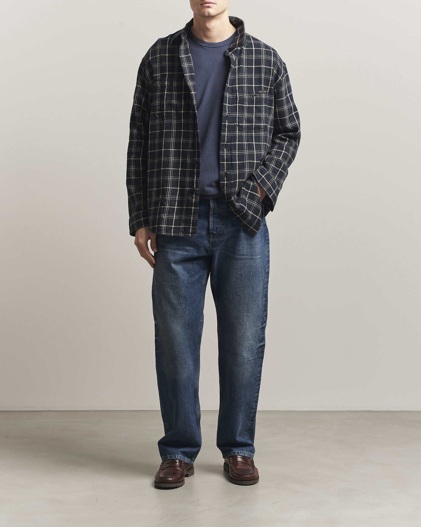 Mies | Kauluspaidat | Nudie Jeans | Julian Checked Worker Shirt Black