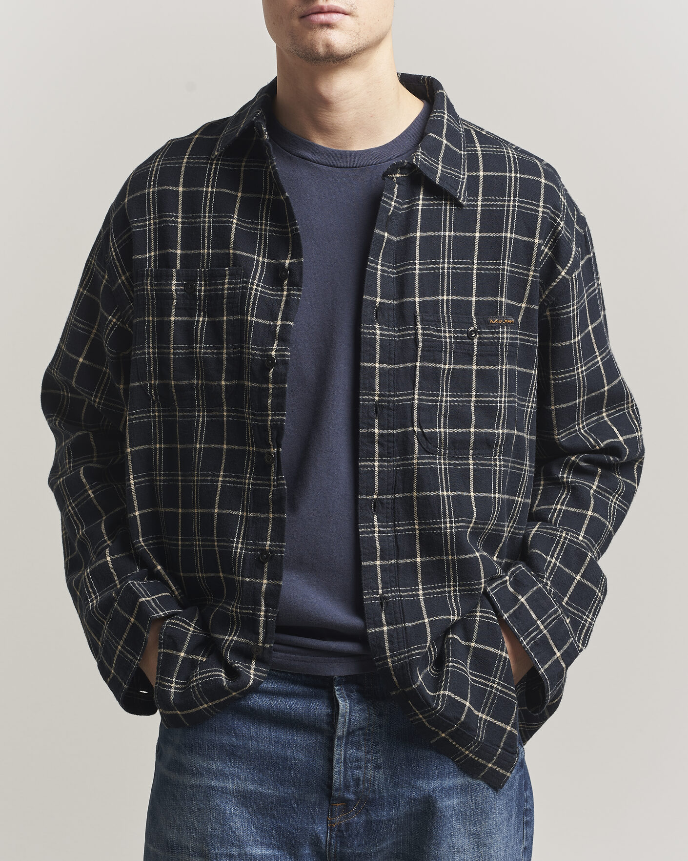Mies | Kauluspaidat | Nudie Jeans | Julian Checked Worker Shirt Black