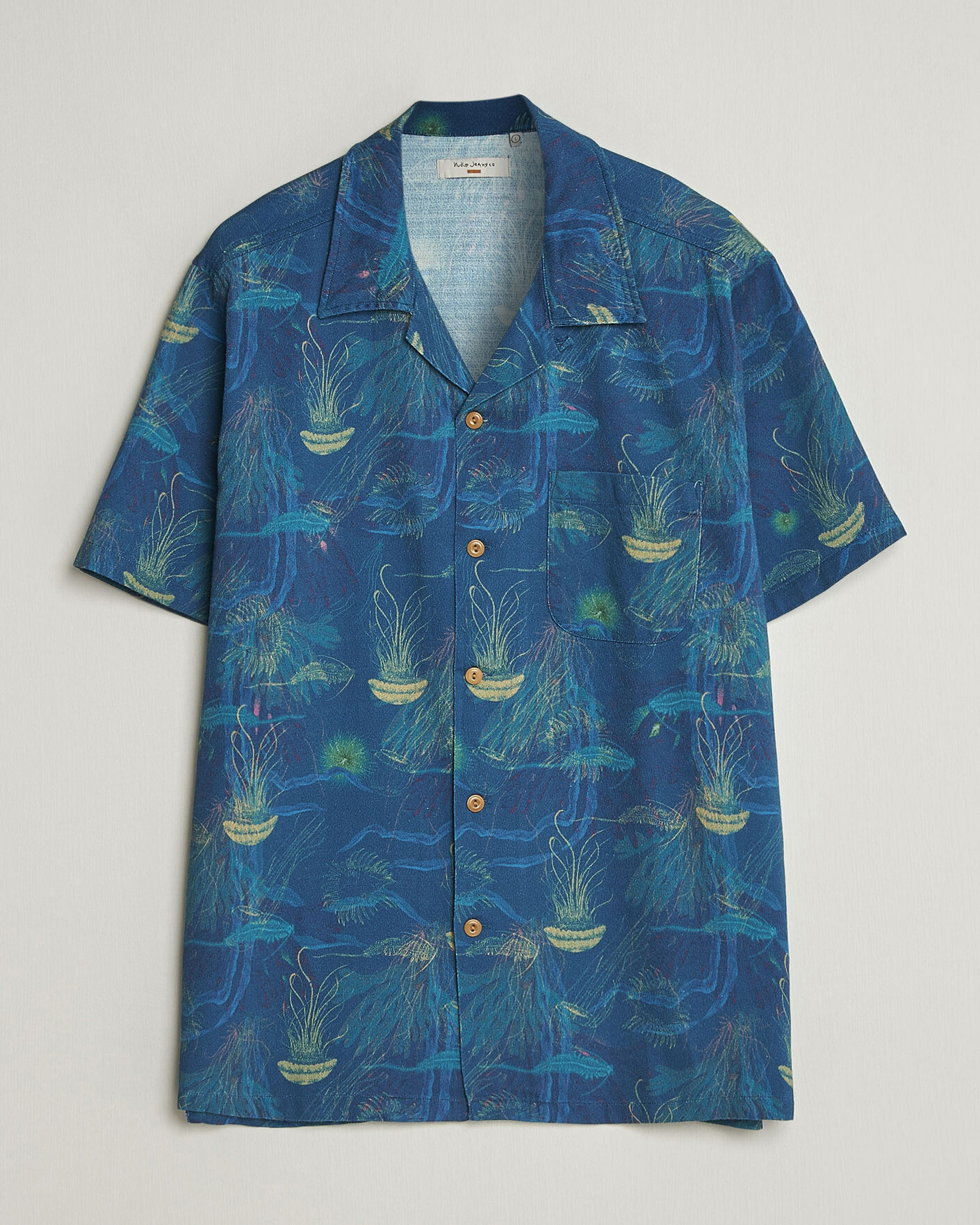 Mies | Kauluspaidat | Nudie Jeans | Arvid Hawaii Shirt Deep Sea