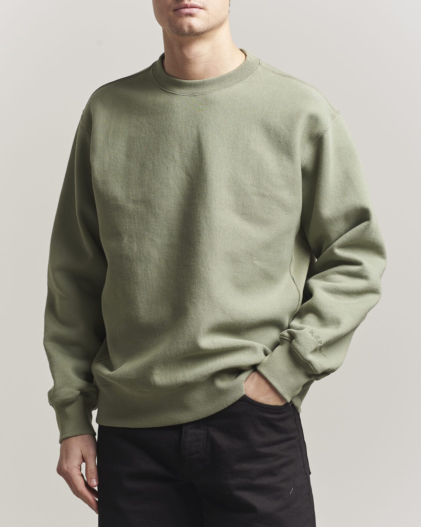 Mies | Puserot | Nudie Jeans | Hasse Crew Neck Sweatshirt Green