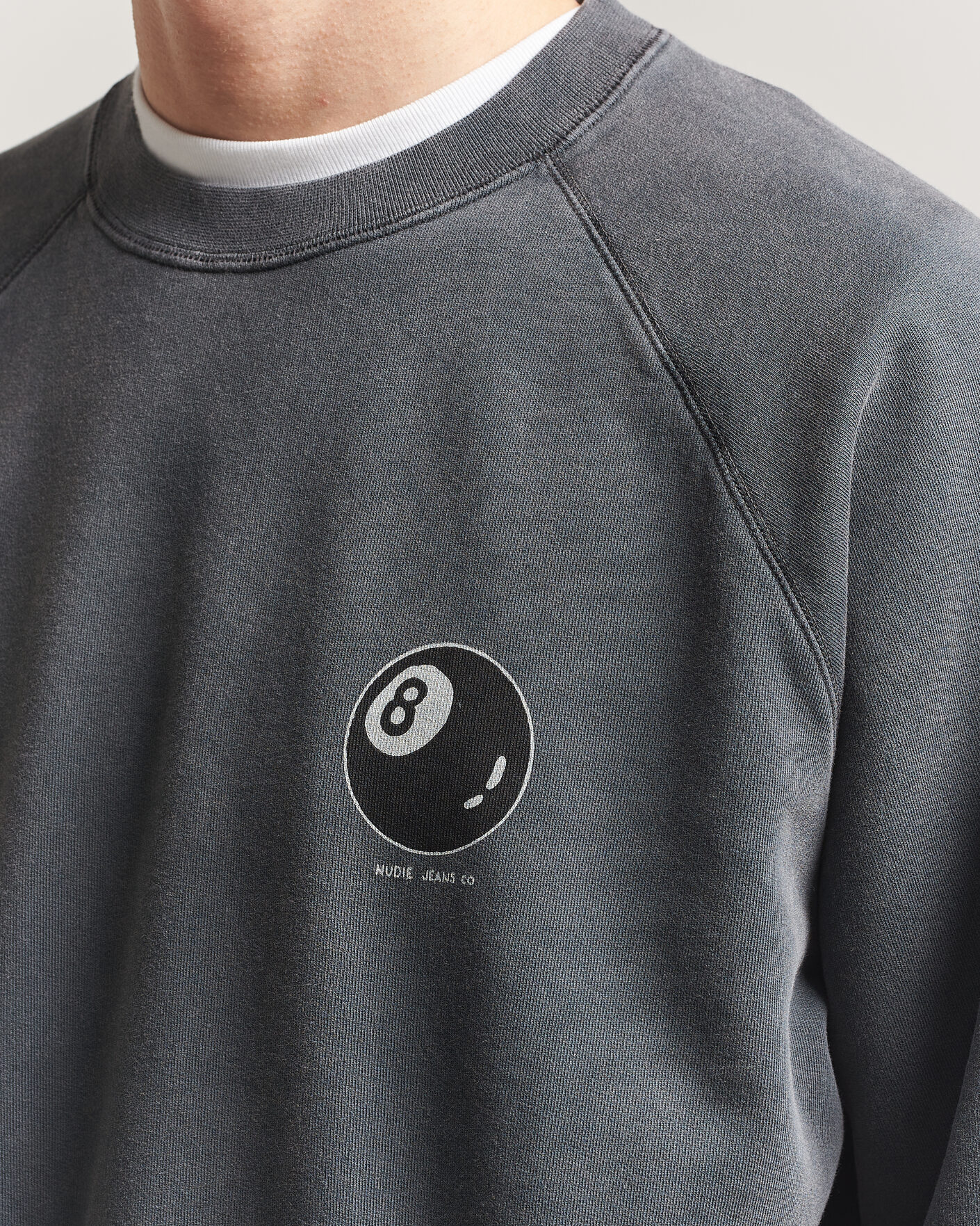 Mies | Puserot | Nudie Jeans | Palle Printed Crew Neck Sweatshirt Antracite