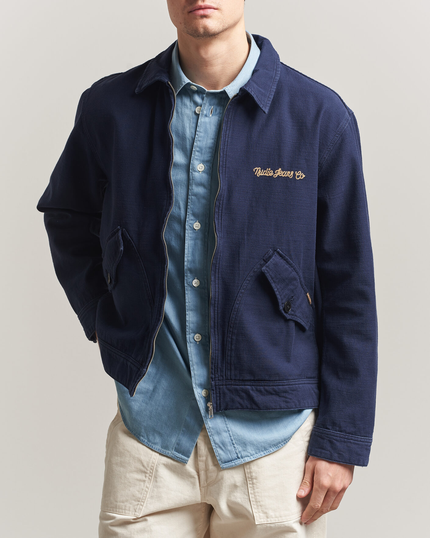 Mies | Takit | Nudie Jeans | Blake Embroided Jacket Navy