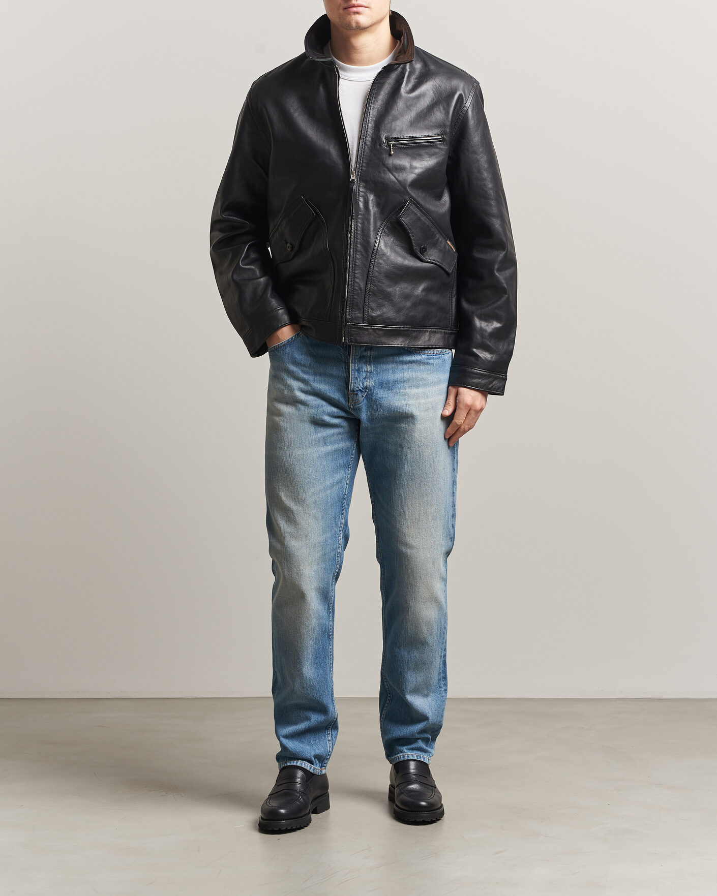 Mies | Takit | Nudie Jeans | Blake Leather Jacket Black