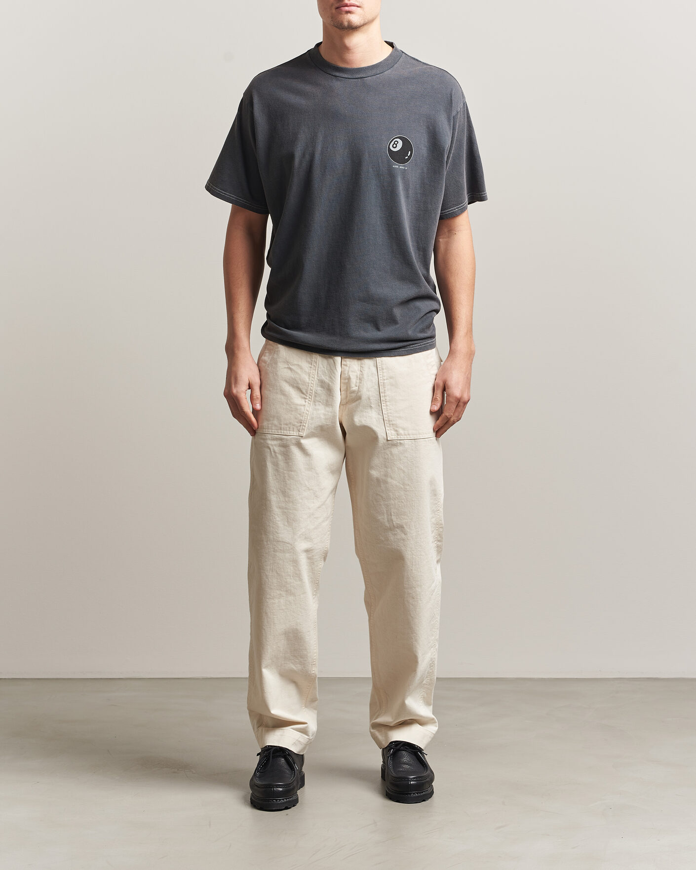 Mies | T-paidat | Nudie Jeans | Koffe Printed T-Shirt Antracite
