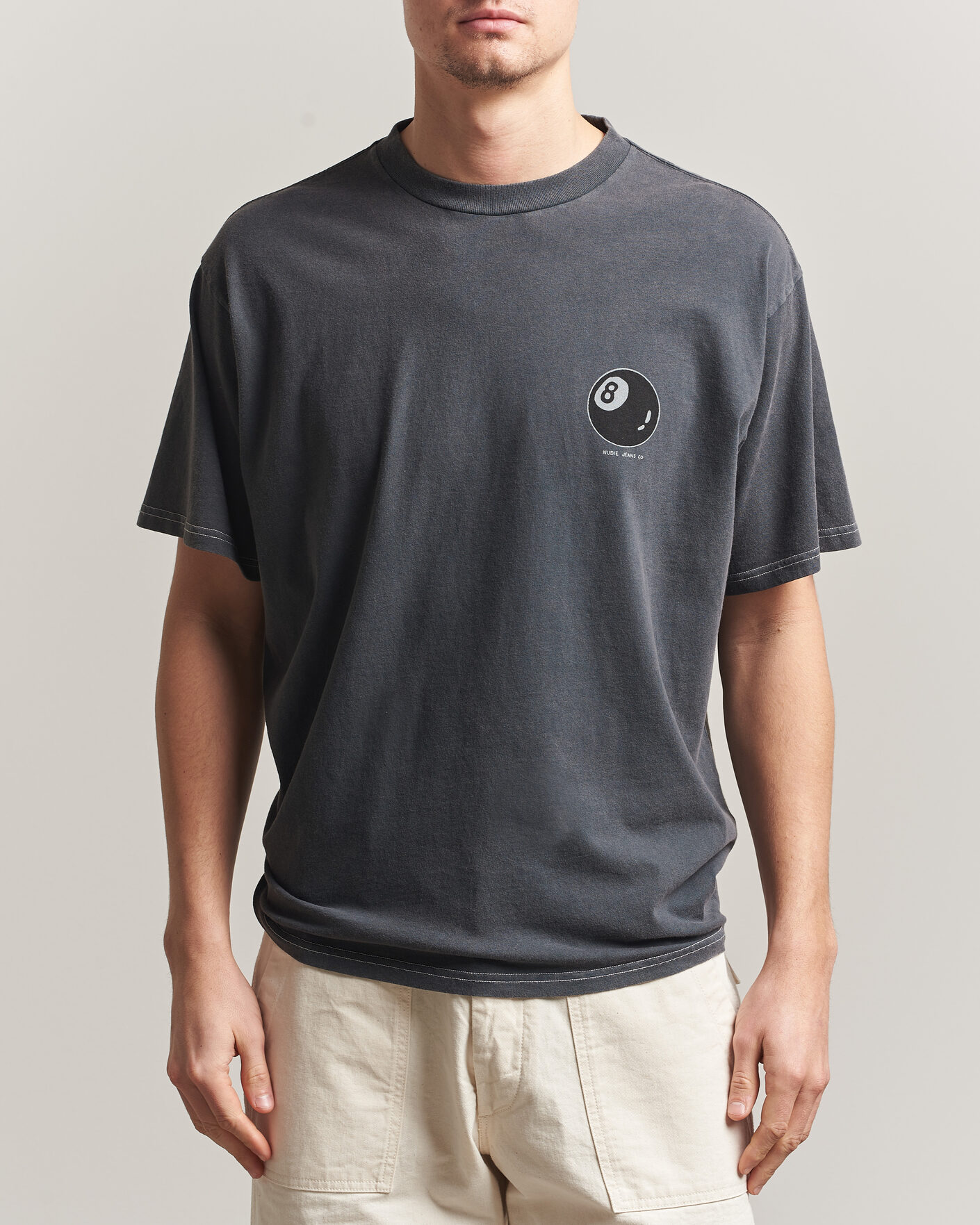 Mies | T-paidat | Nudie Jeans | Koffe Printed T-Shirt Antracite