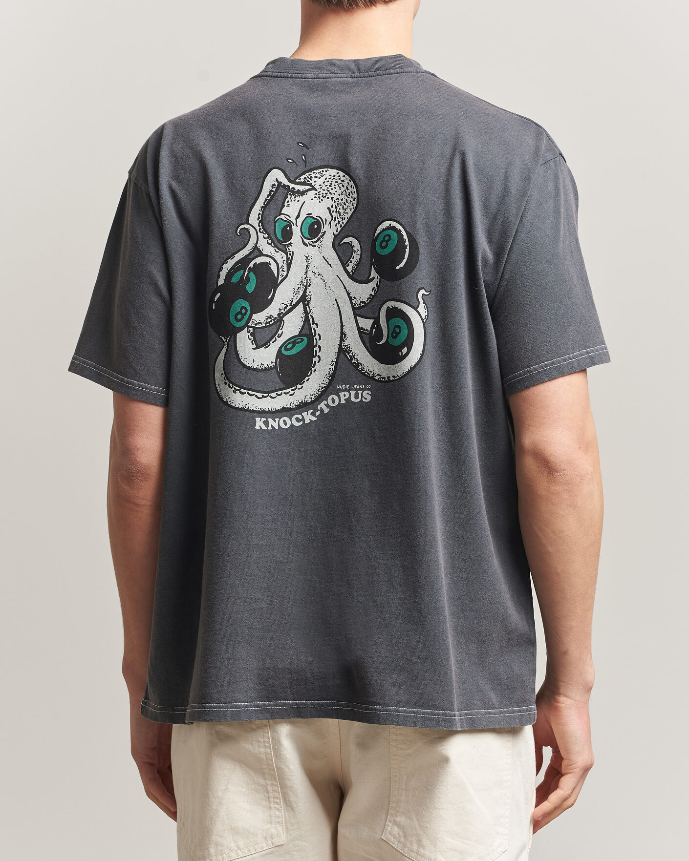 Mies | T-paidat | Nudie Jeans | Koffe Printed T-Shirt Antracite