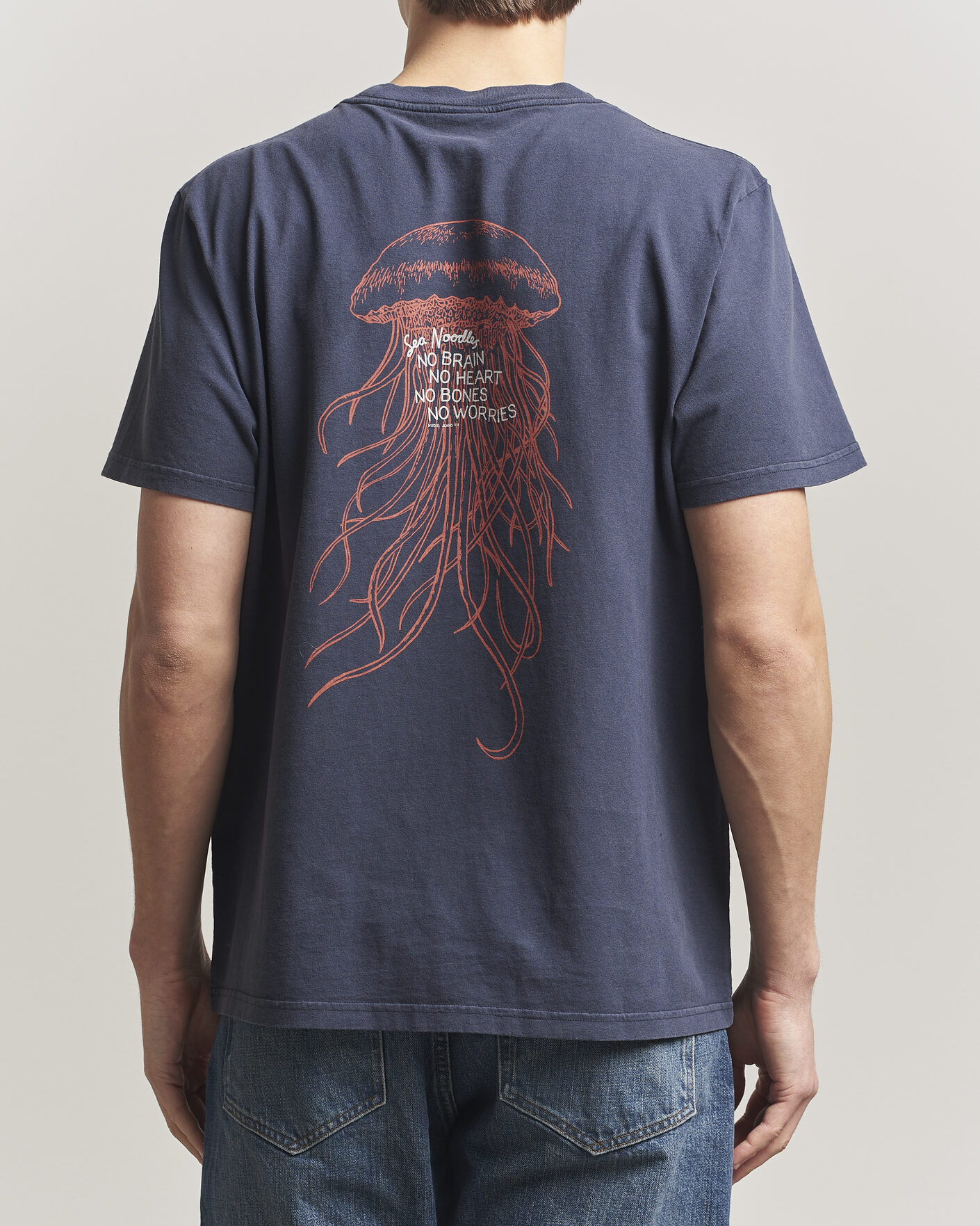 Mies | T-paidat | Nudie Jeans | Roy Printed T-Shirt Dark Blue