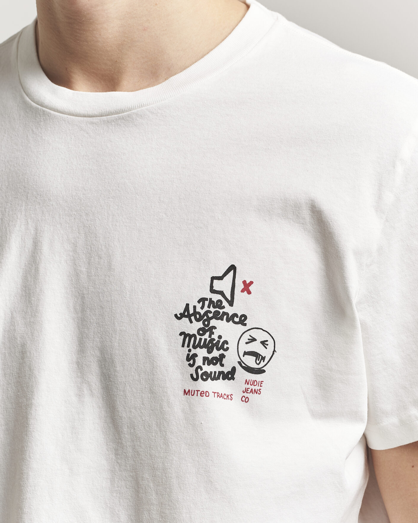 Mies | T-paidat | Nudie Jeans | Roy Printed T-Shirt Chalk White