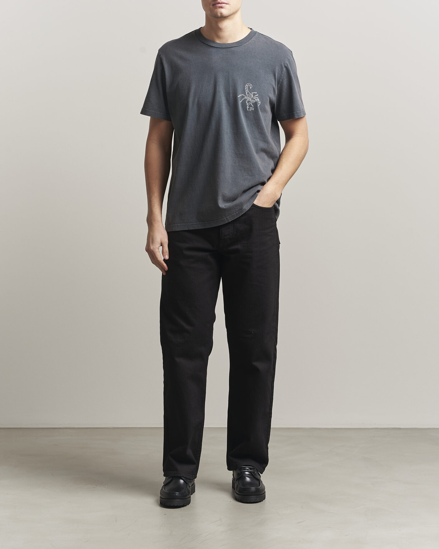 Mies | T-paidat | Nudie Jeans | Roy Printed T-Shirt Antracite