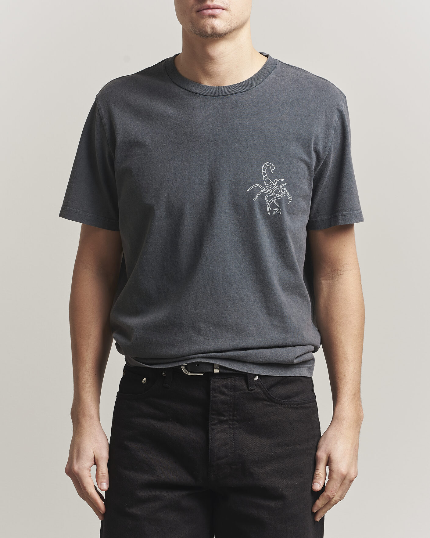 Mies | T-paidat | Nudie Jeans | Roy Printed T-Shirt Antracite