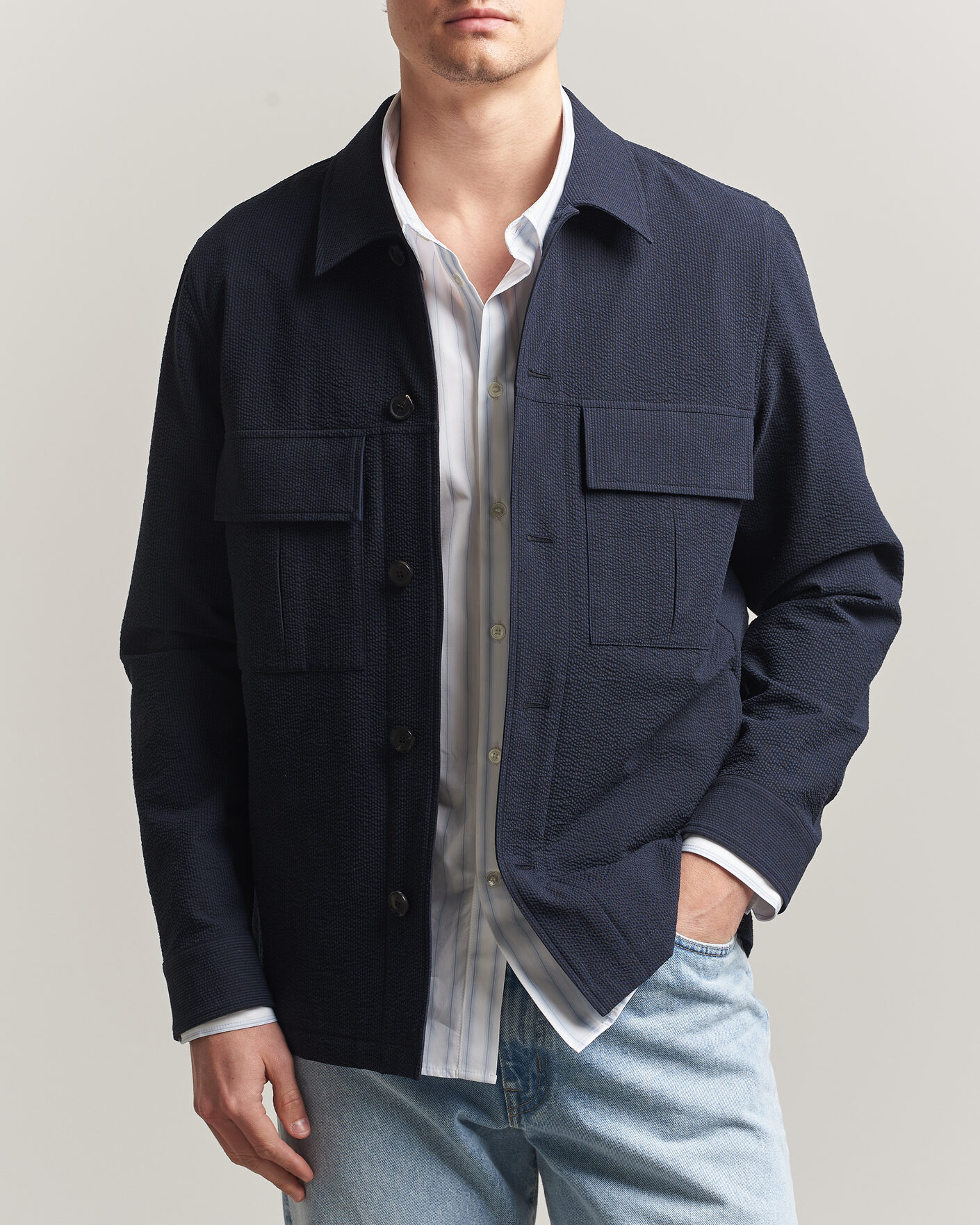 Mies | Kauluspaidat | Paul Smith | Cotton Overshirt Navy