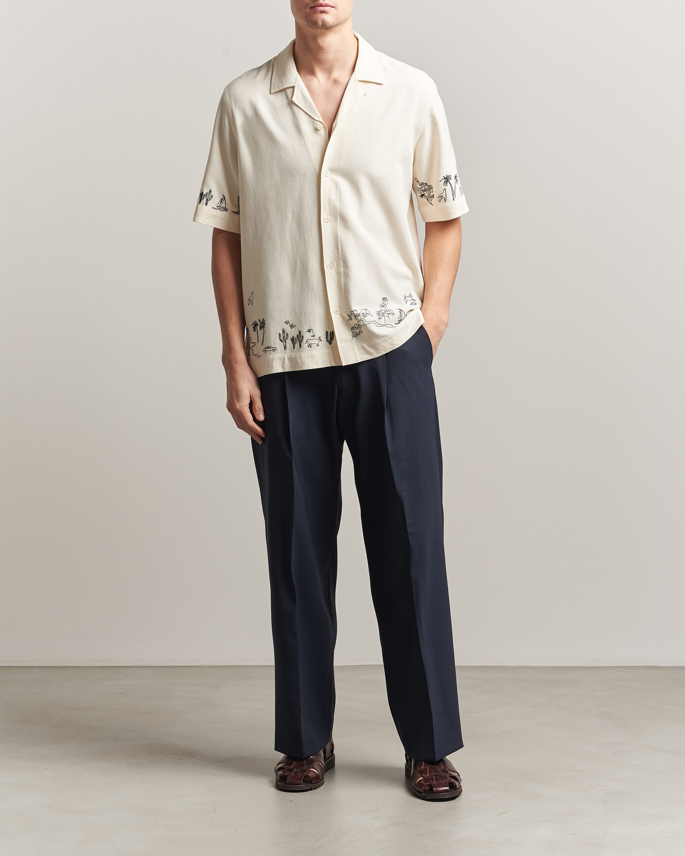 Mies | Kauluspaidat | Paul Smith | Embroidered Short Sleeve Shirt White