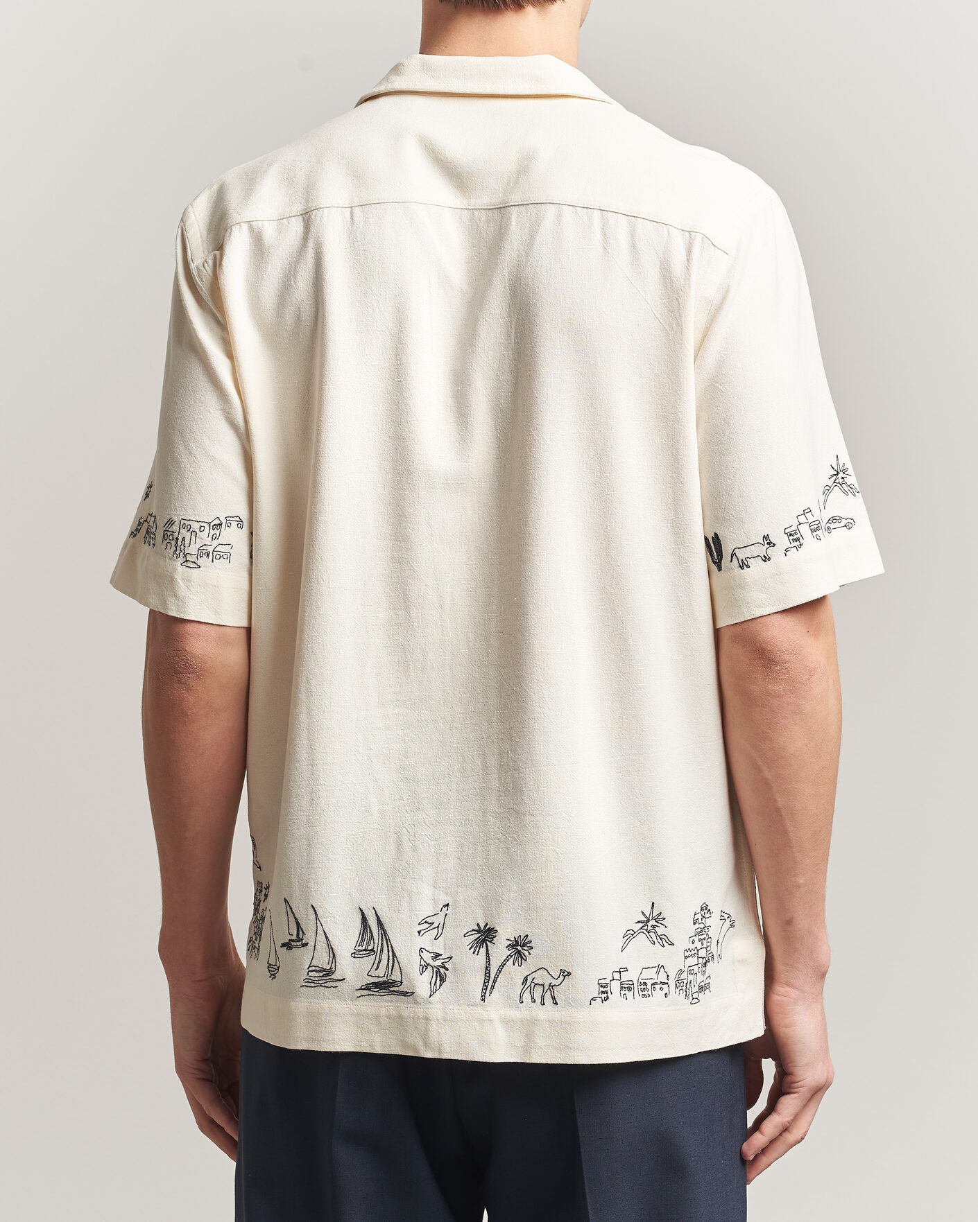 Mies | Kauluspaidat | Paul Smith | Embroidered Short Sleeve Shirt White