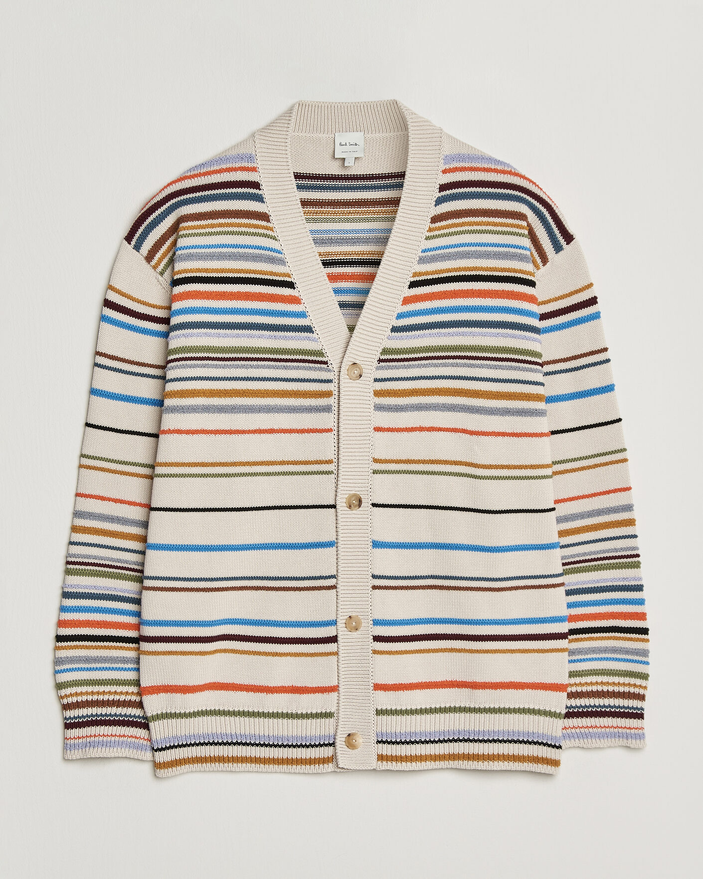 Mies | Puserot | Paul Smith | Signature Stripe Knitted Cardigan White