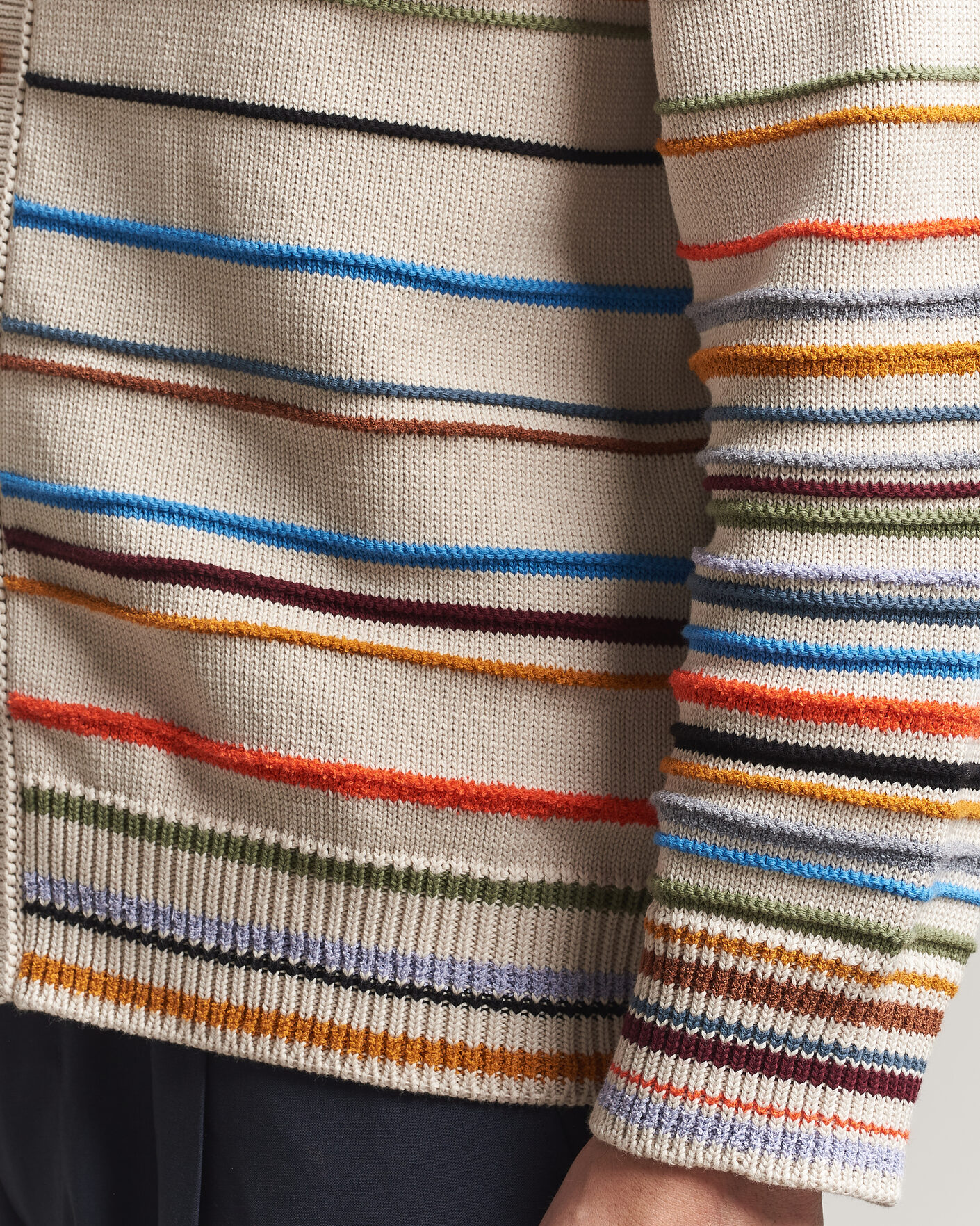 Mies | Puserot | Paul Smith | Signature Stripe Knitted Cardigan White