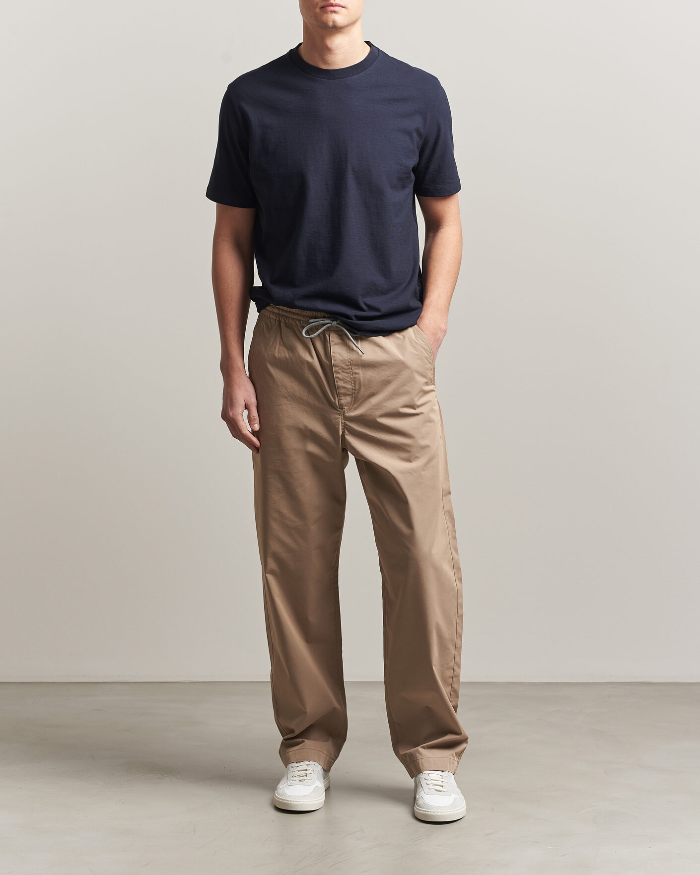 Mies | Housut | PS Paul Smith | Casual Cotton Drawstring Trousers Beige