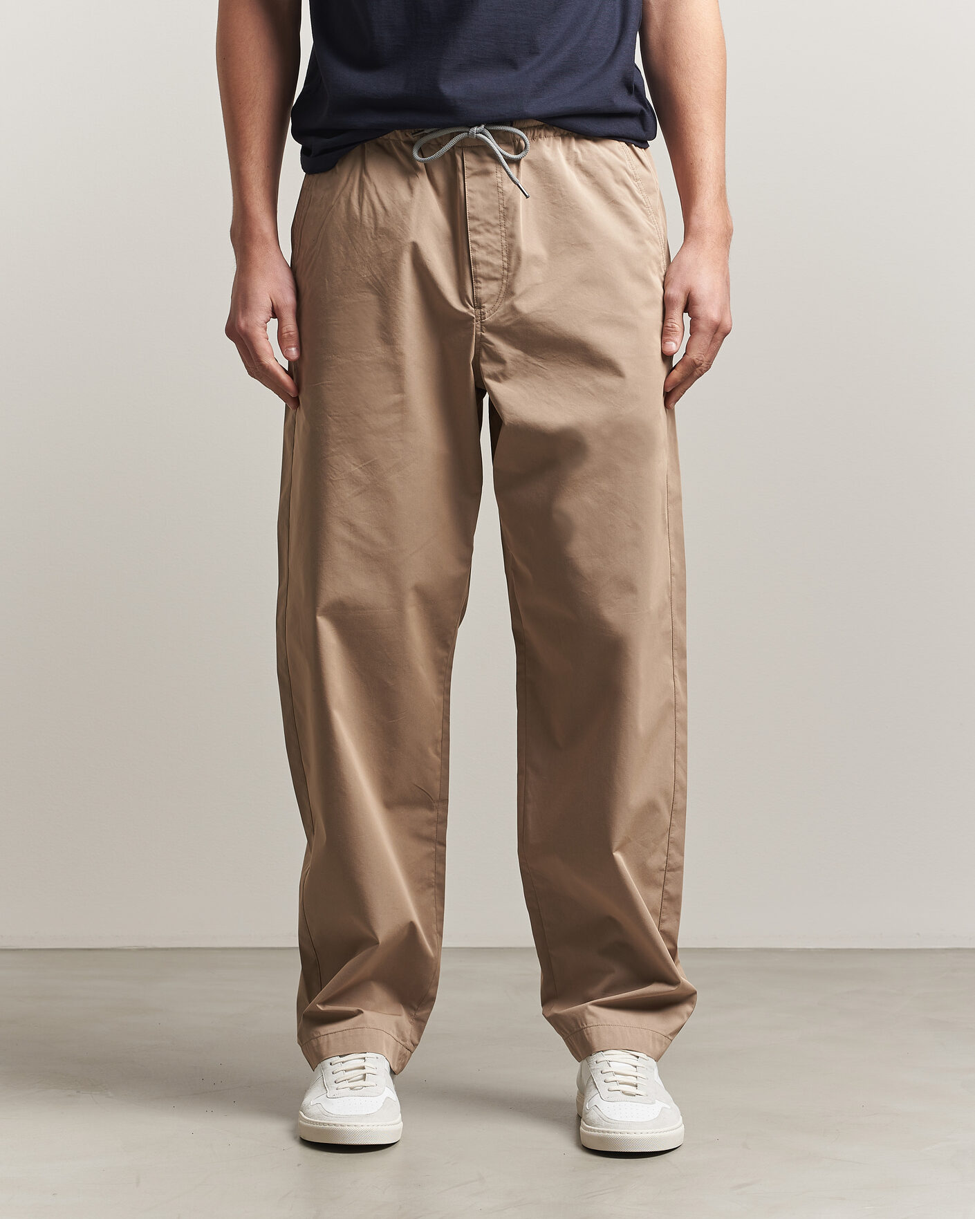Mies | Housut | PS Paul Smith | Casual Cotton Drawstring Trousers Beige