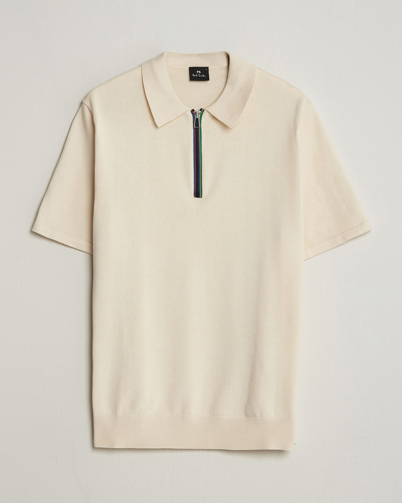 Mies | Pikeet | PS Paul Smith | Cotton Knitted Half Zip Polo Off White