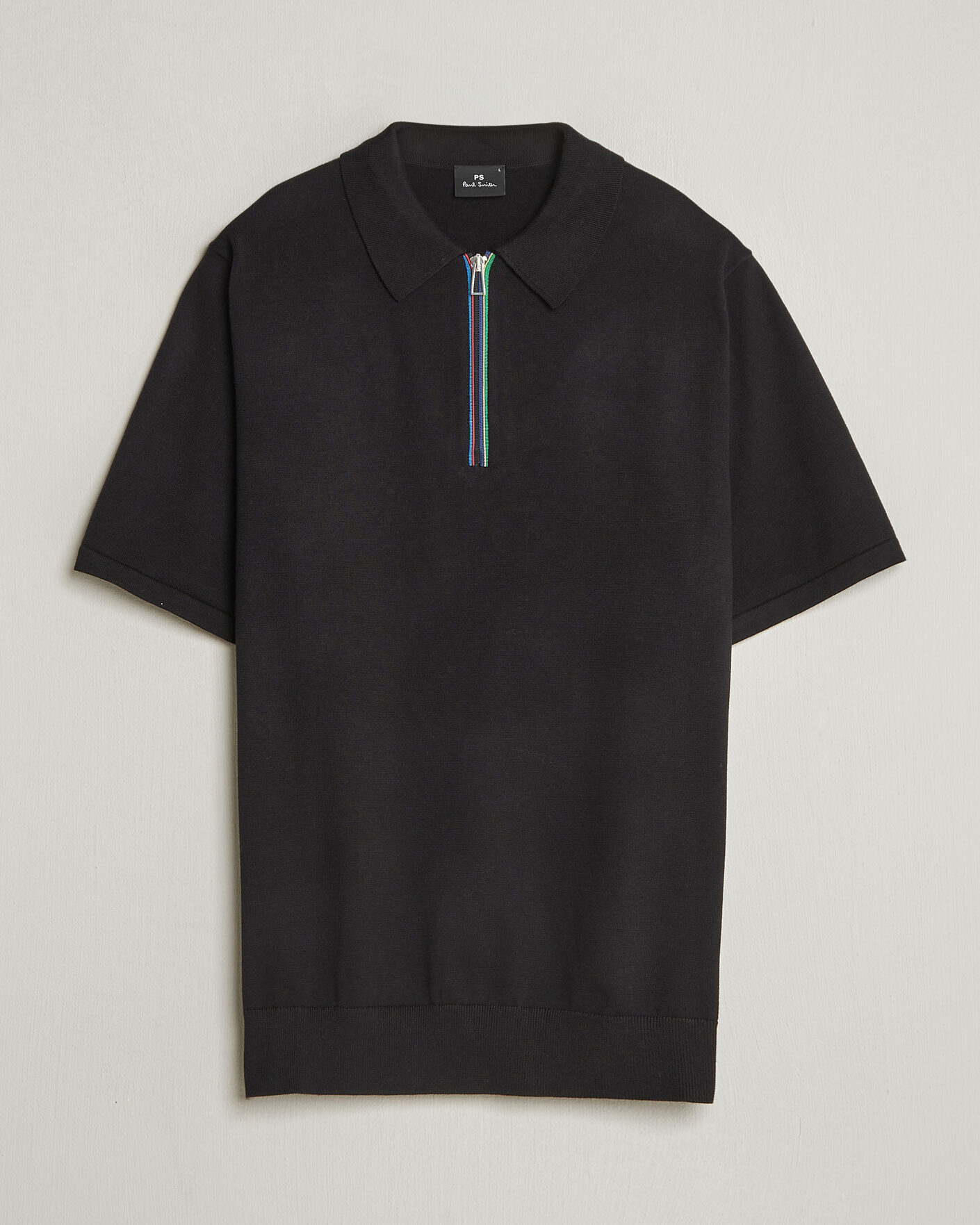 Mies | Pikeet | PS Paul Smith | Cotton Knitted Half Zip Polo Black