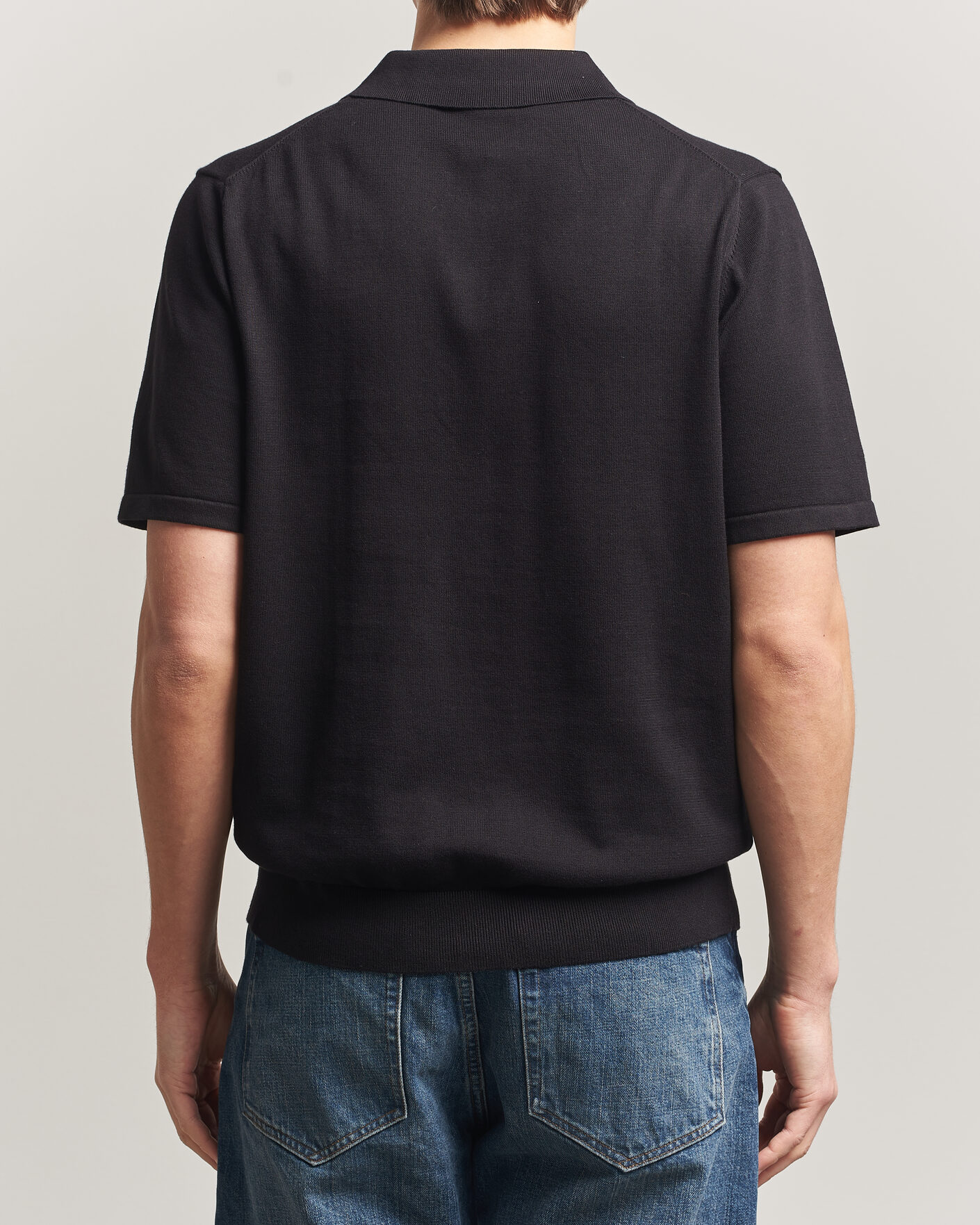 Mies | Pikeet | PS Paul Smith | Cotton Knitted Half Zip Polo Black