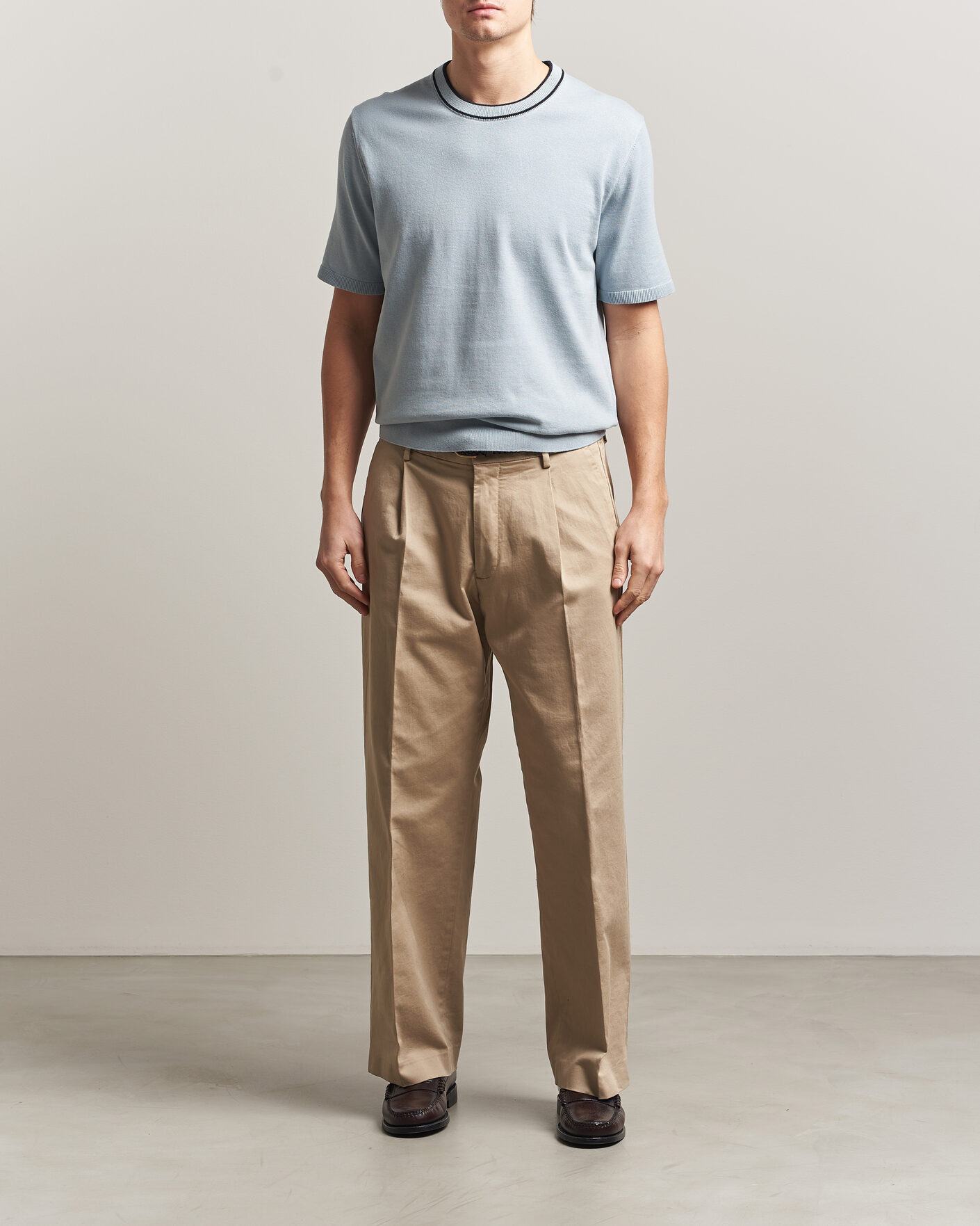 Mies | T-paidat | PS Paul Smith | Cotton Knitted T-Shirt Light Blue