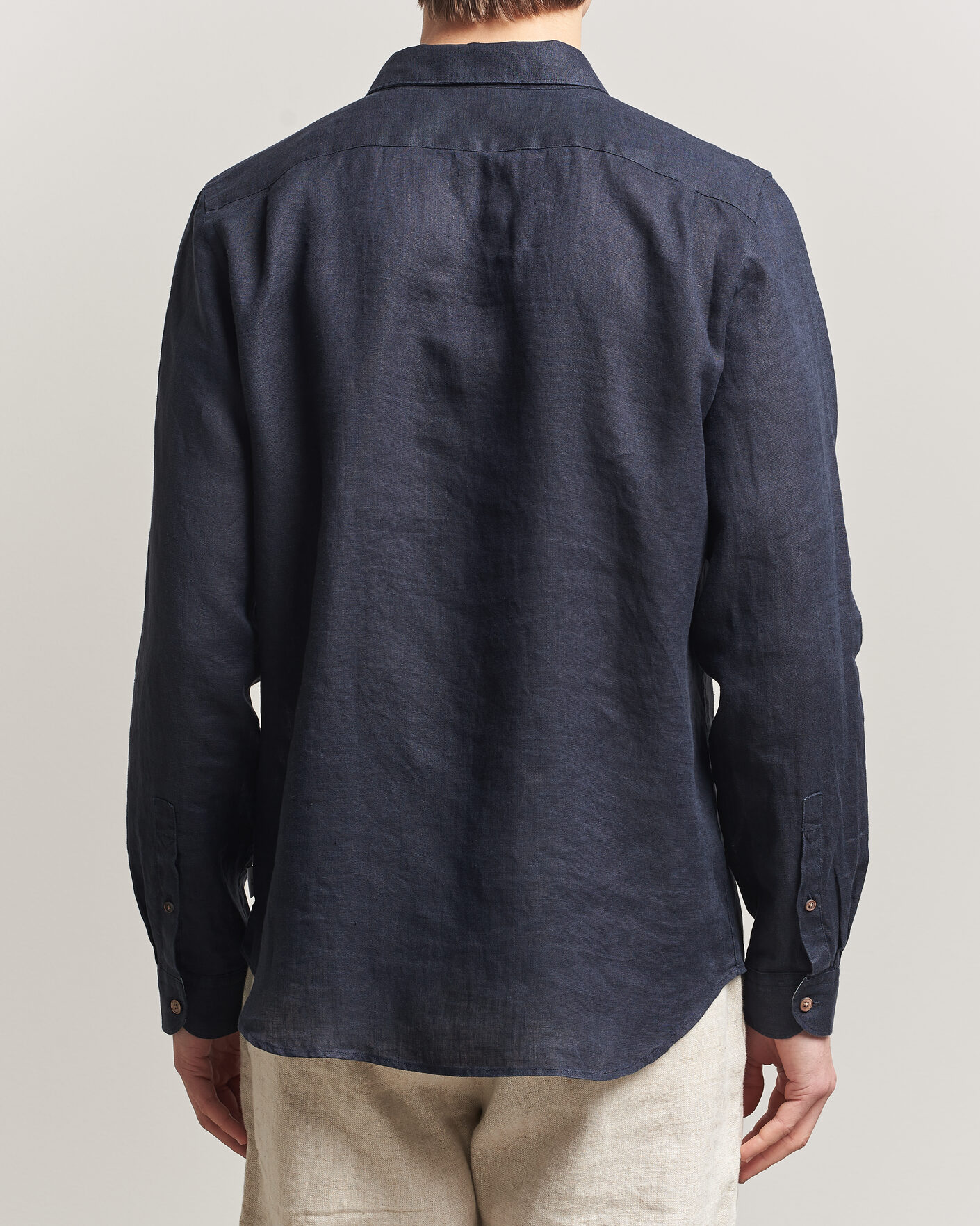 Mies | Kauluspaidat | PS Paul Smith | Tailored Fit Linen Shirt Navy