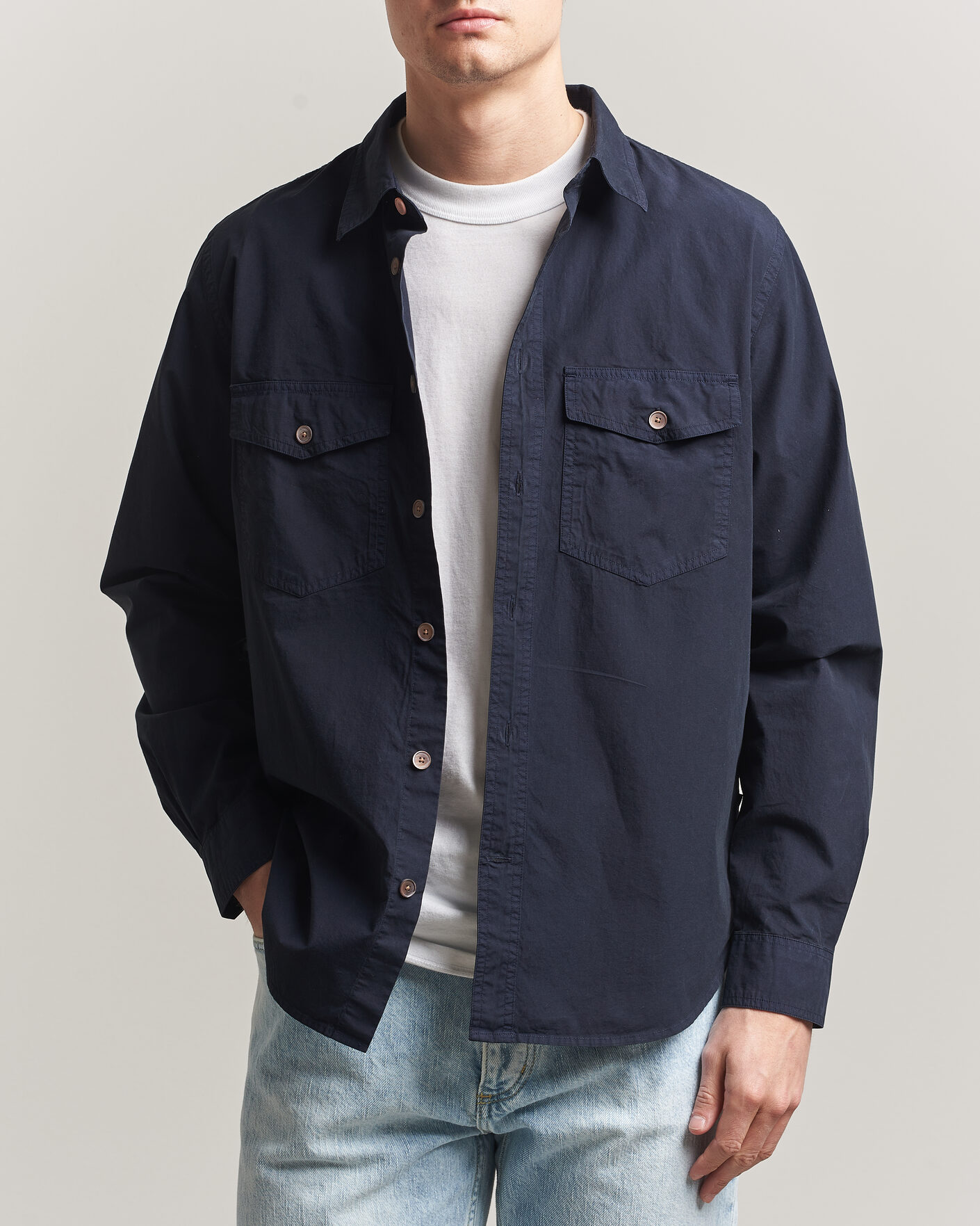 Mies | Kauluspaidat | PS Paul Smith | Cotton Pocket Overshirt Navy