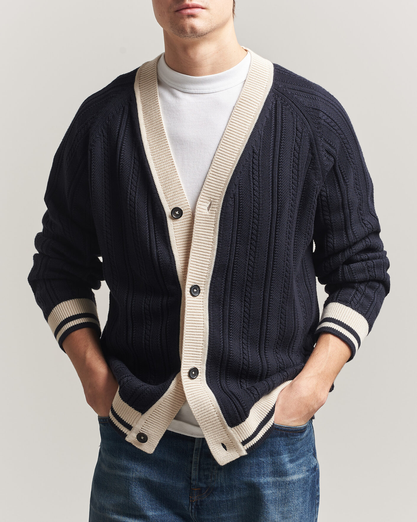 Mies | Puserot | PS Paul Smith | Cotton Knitted Cardigan Navy