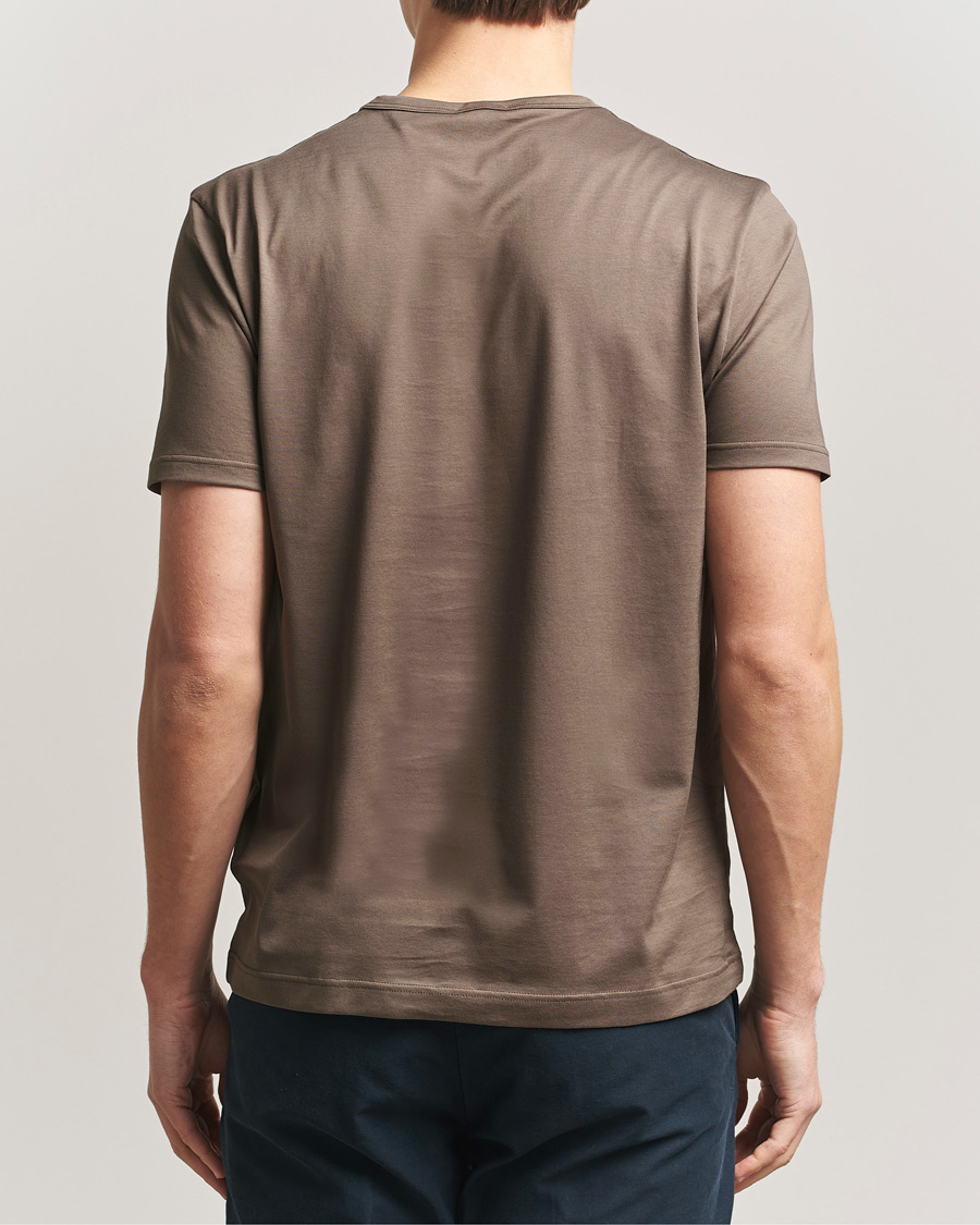 Mies | T-paidat | Sunspel | Crew Neck Q82 Cotton T-Shirt Dark Cedar