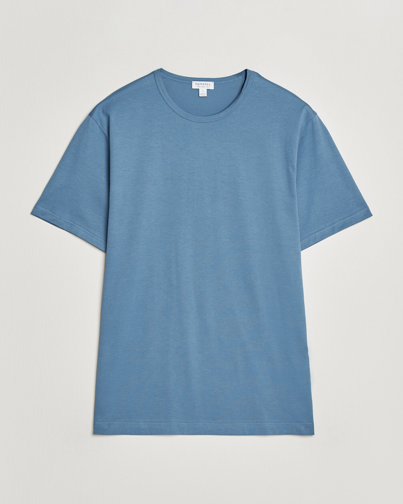 Mies | T-paidat | Sunspel | Crew Neck Q82 Cotton T-Shirt Air Force Blue