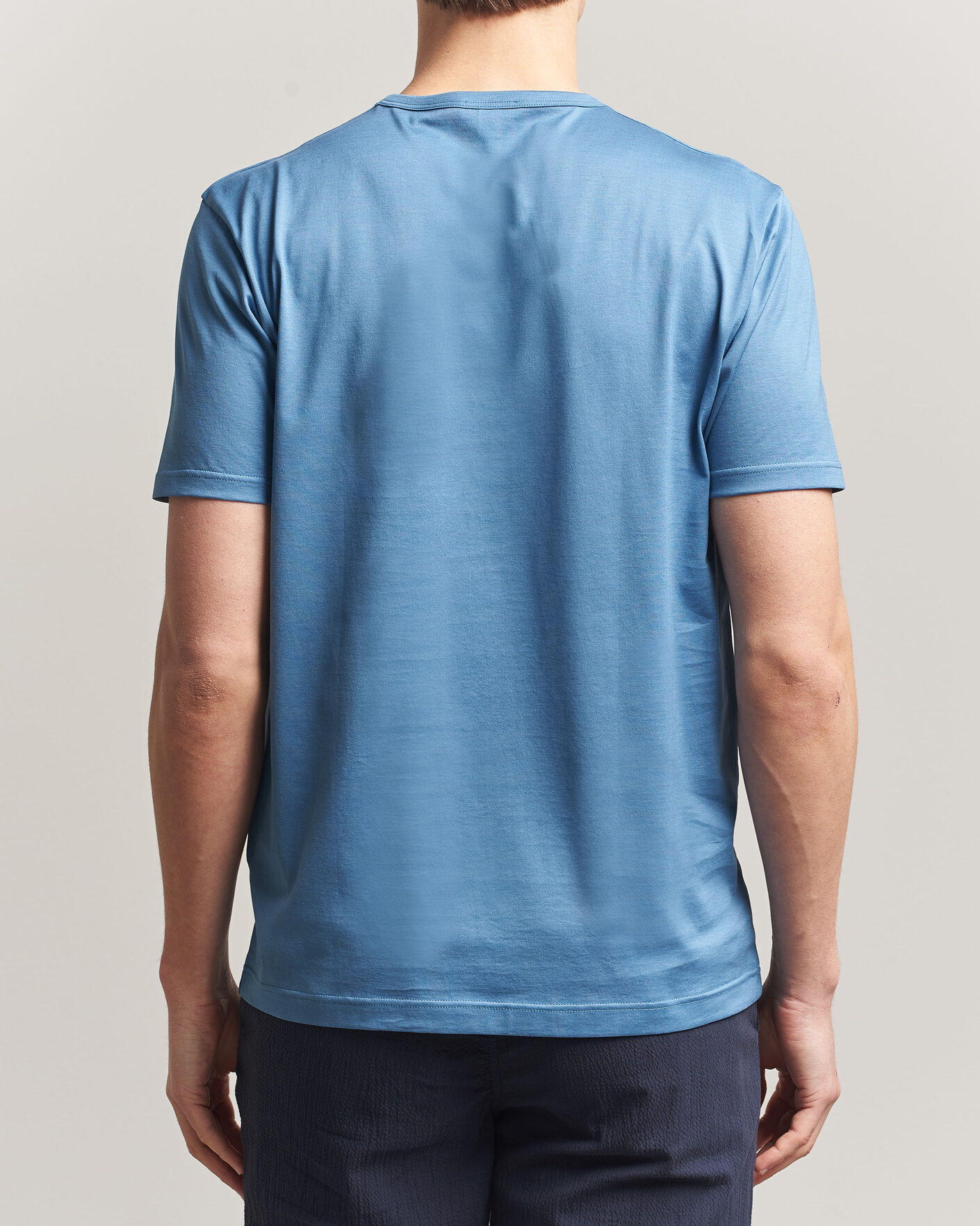 Mies | T-paidat | Sunspel | Crew Neck Q82 Cotton T-Shirt Air Force Blue