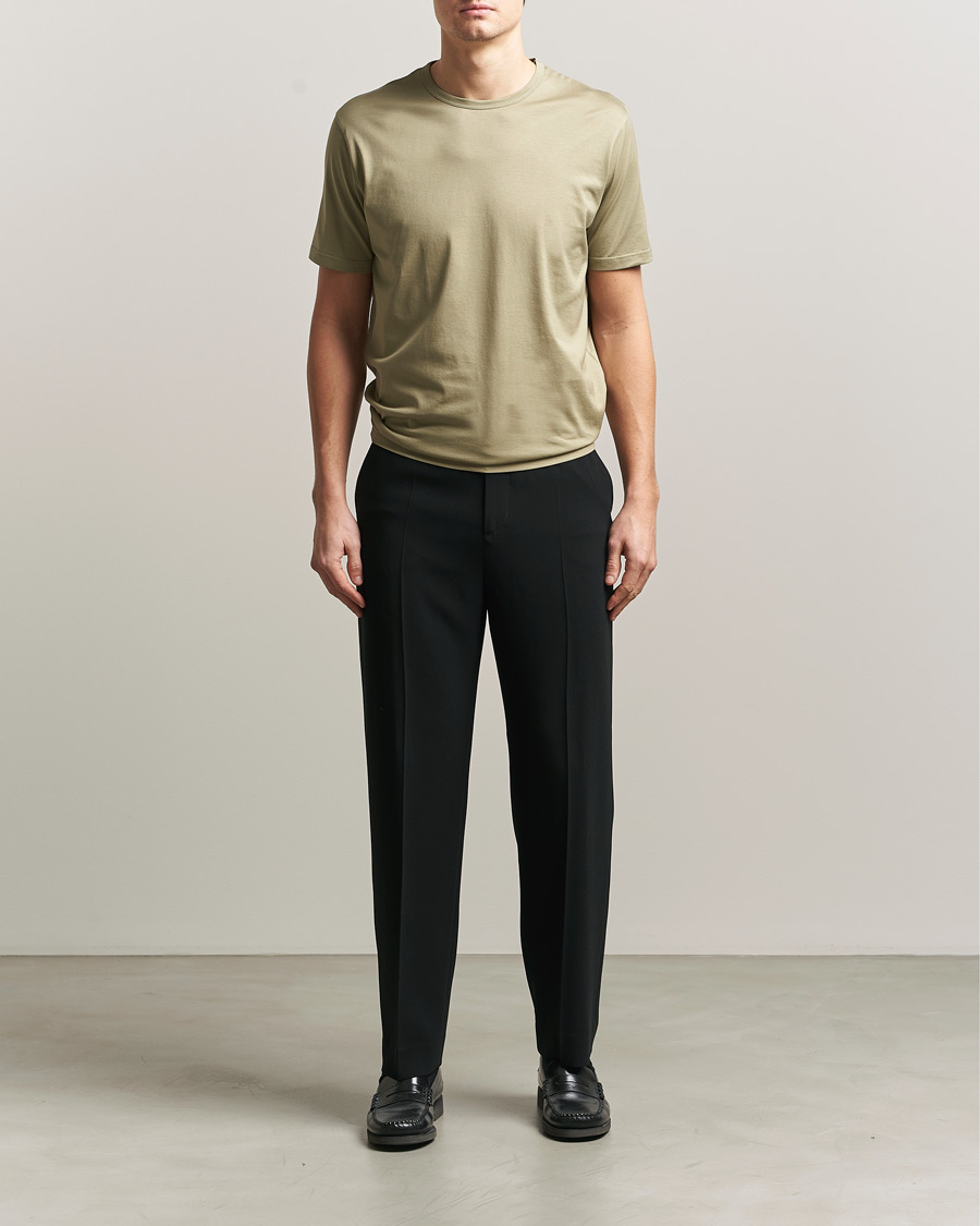 Mies | T-paidat | Sunspel | Crew Neck Q82 Cotton T-Shirt Pistachio