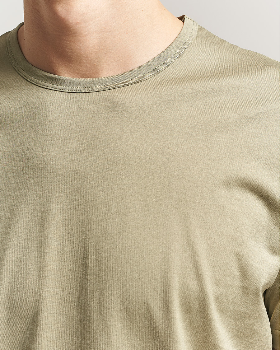 Mies | T-paidat | Sunspel | Crew Neck Q82 Cotton T-Shirt Pistachio