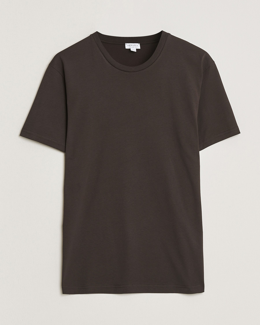 Mies | T-paidat | Sunspel | Riviera Midweight T-Shirt Dark Chocolate