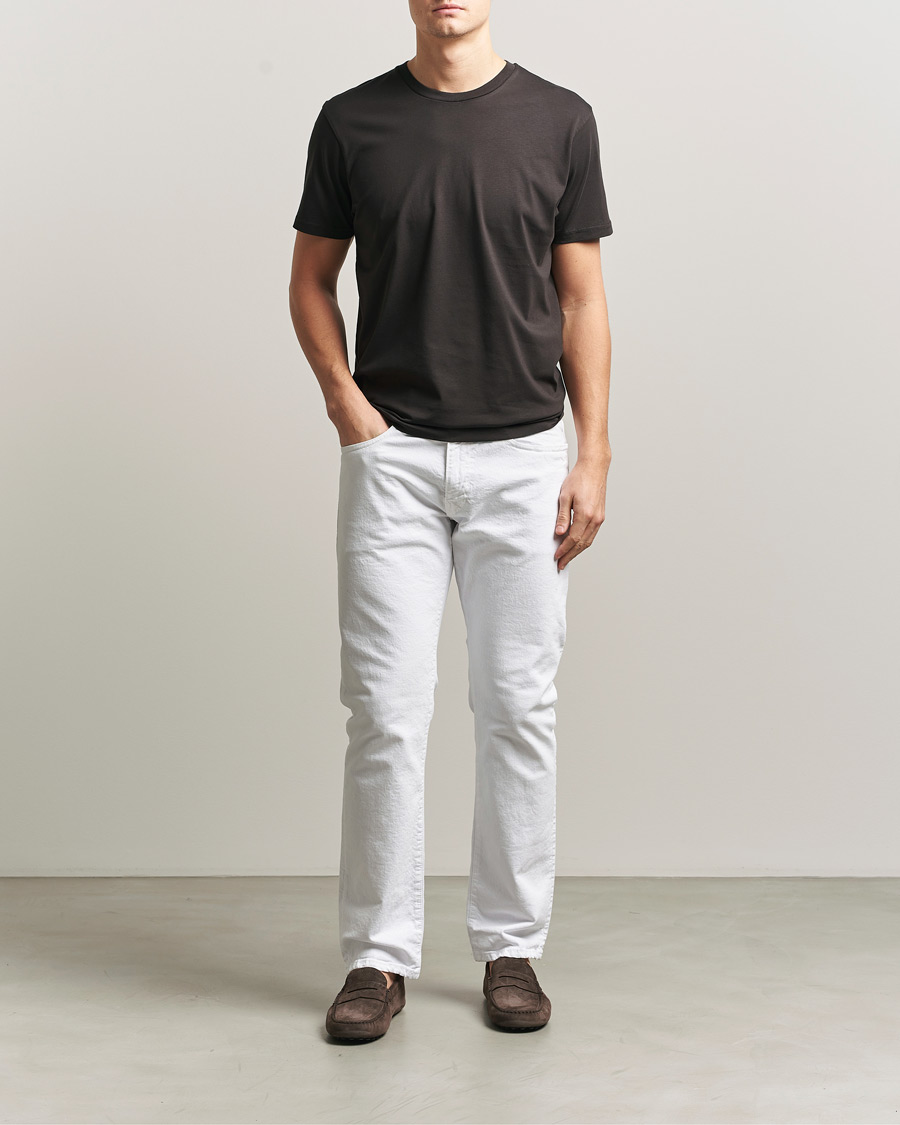 Mies | T-paidat | Sunspel | Riviera Midweight T-Shirt Dark Chocolate