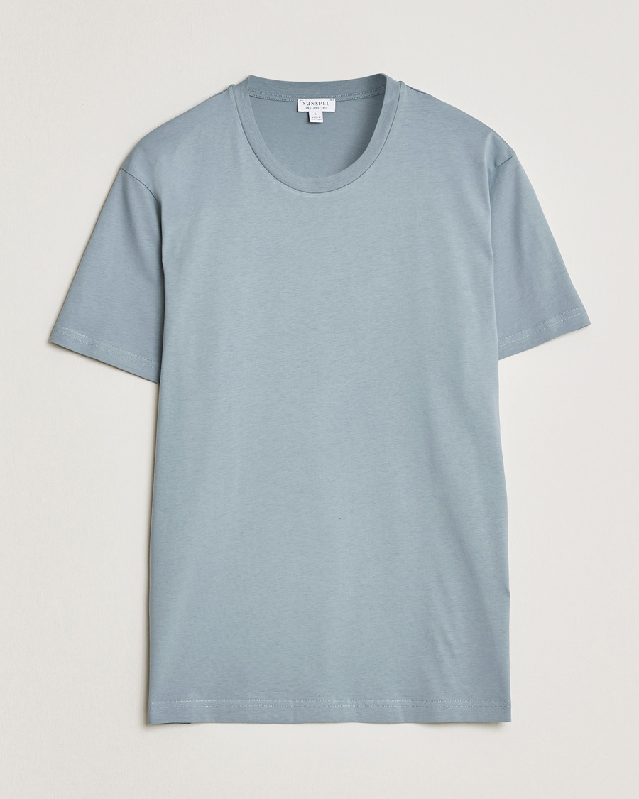 Mies | T-paidat | Sunspel | Riviera Midweight T-Shirt Stone Blue