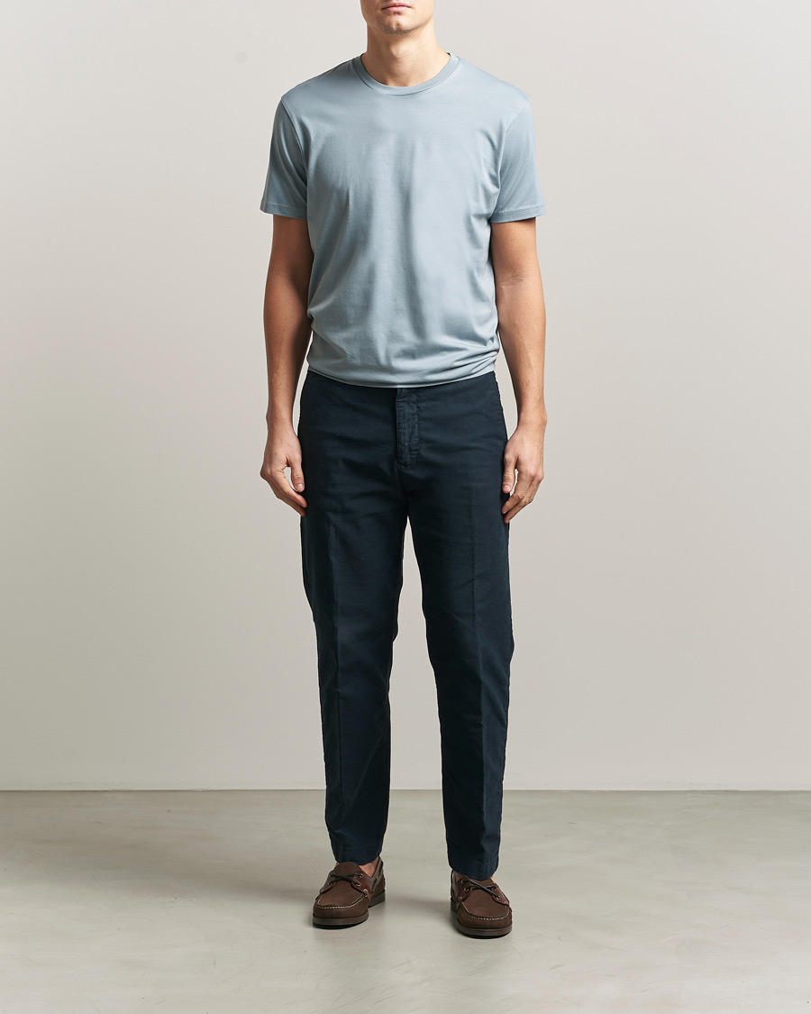 Mies | T-paidat | Sunspel | Riviera Midweight T-Shirt Stone Blue