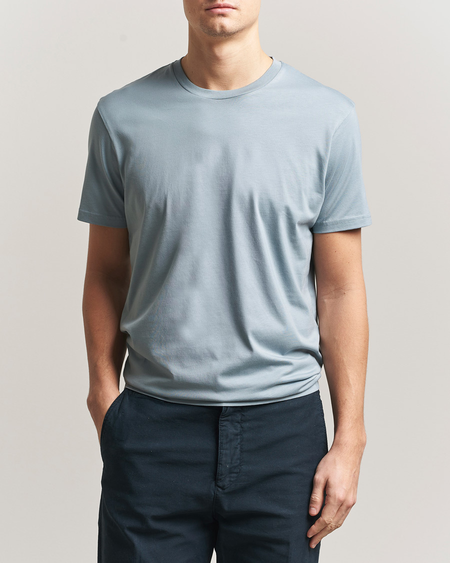 Mies | T-paidat | Sunspel | Riviera Midweight T-Shirt Stone Blue