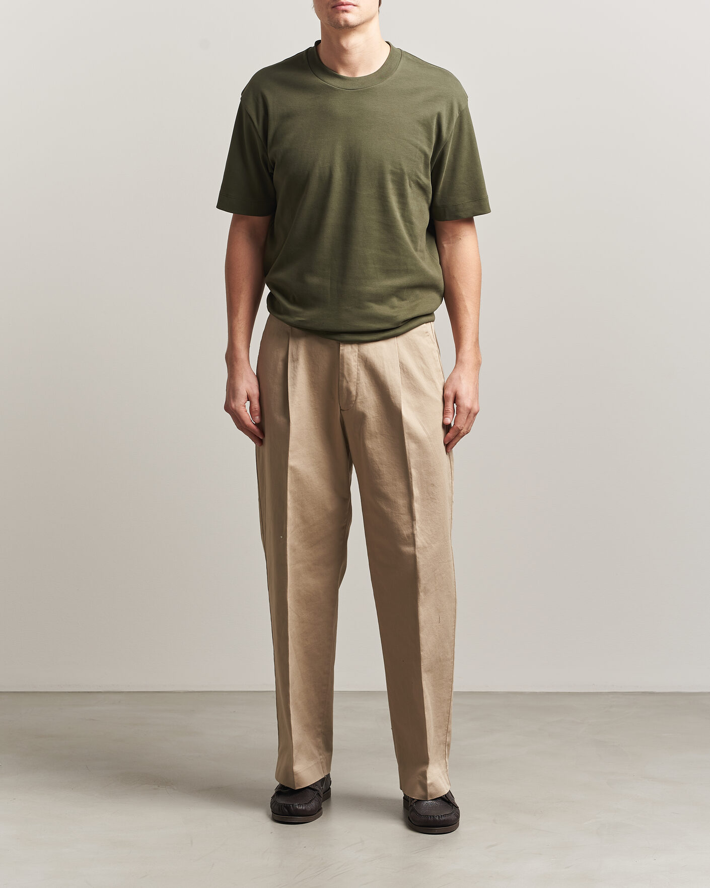 Mies | T-paidat | Sunspel | Heavy Weight Supima Cotton T-Shirt Deep Olive