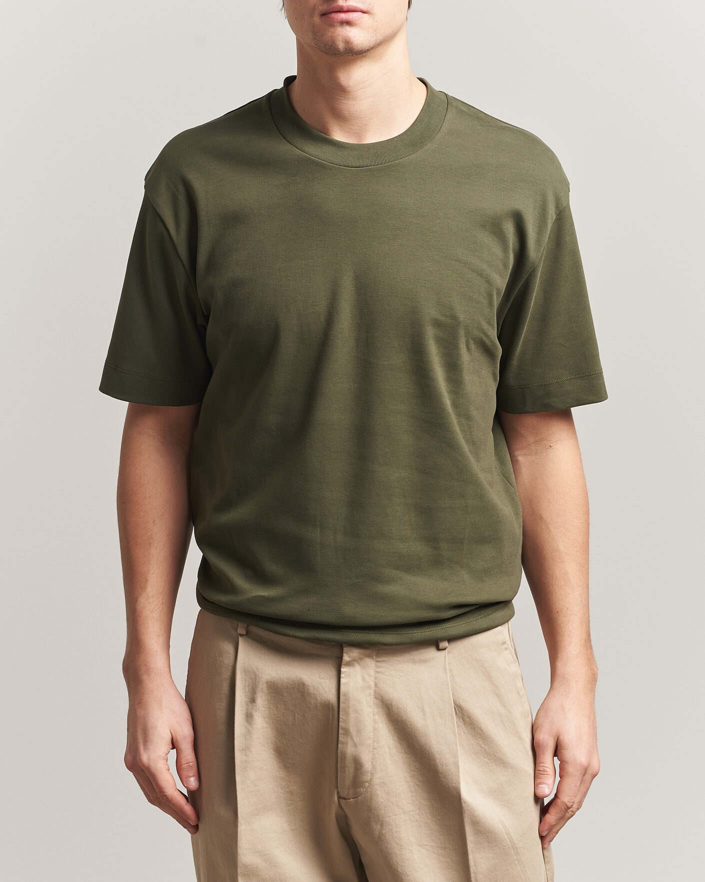 Mies | T-paidat | Sunspel | Heavy Weight Supima Cotton T-Shirt Deep Olive