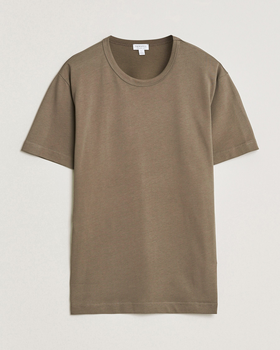 Mies | T-paidat | Sunspel | Single Jersey Supima Cotton T-Shirt Dark Cedar